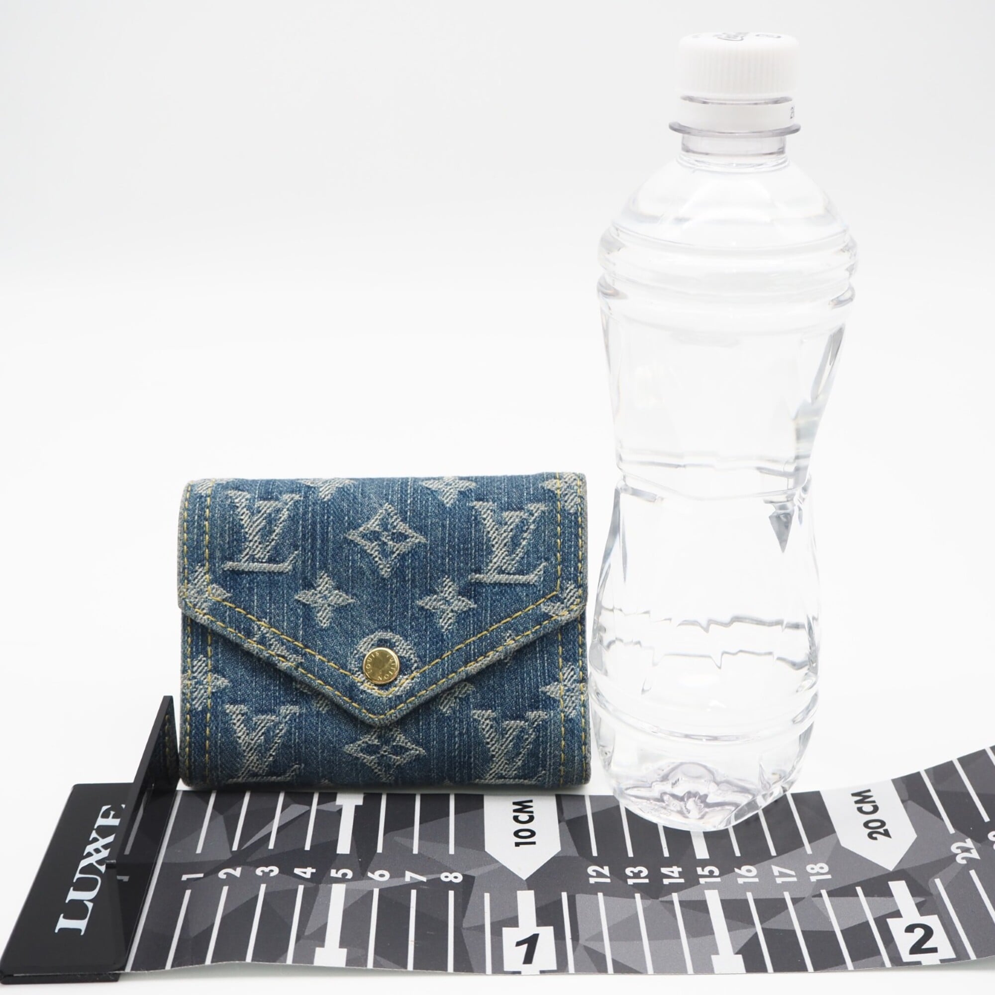 Louis Vuitton Monogram Denim Blue Denim Leather Wallet (Tri-Fold) (Pre-Owned)
