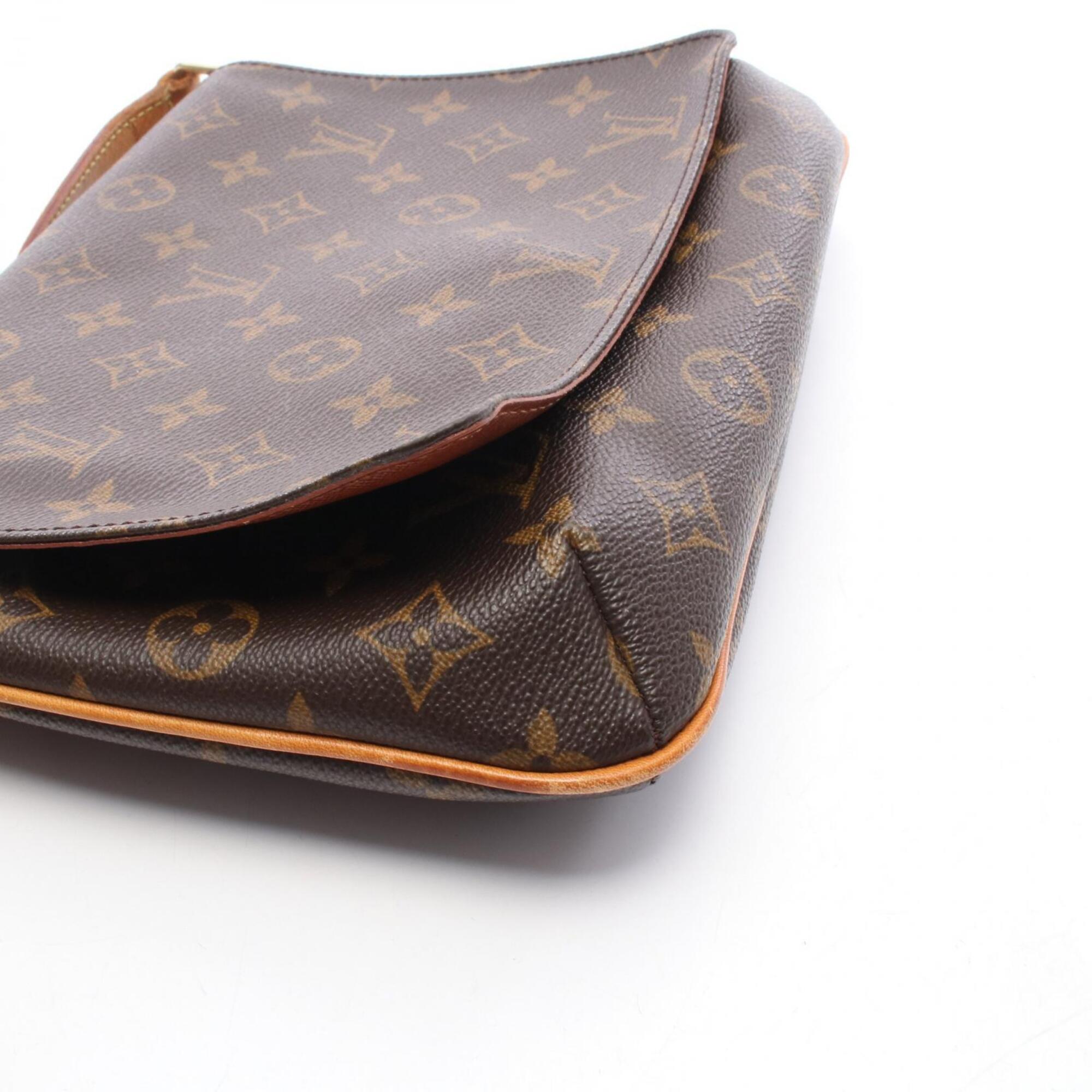 Louis Vuitton Brown Coated Canvas Leather Handbag Shoulder Bag (Pre-Owned)