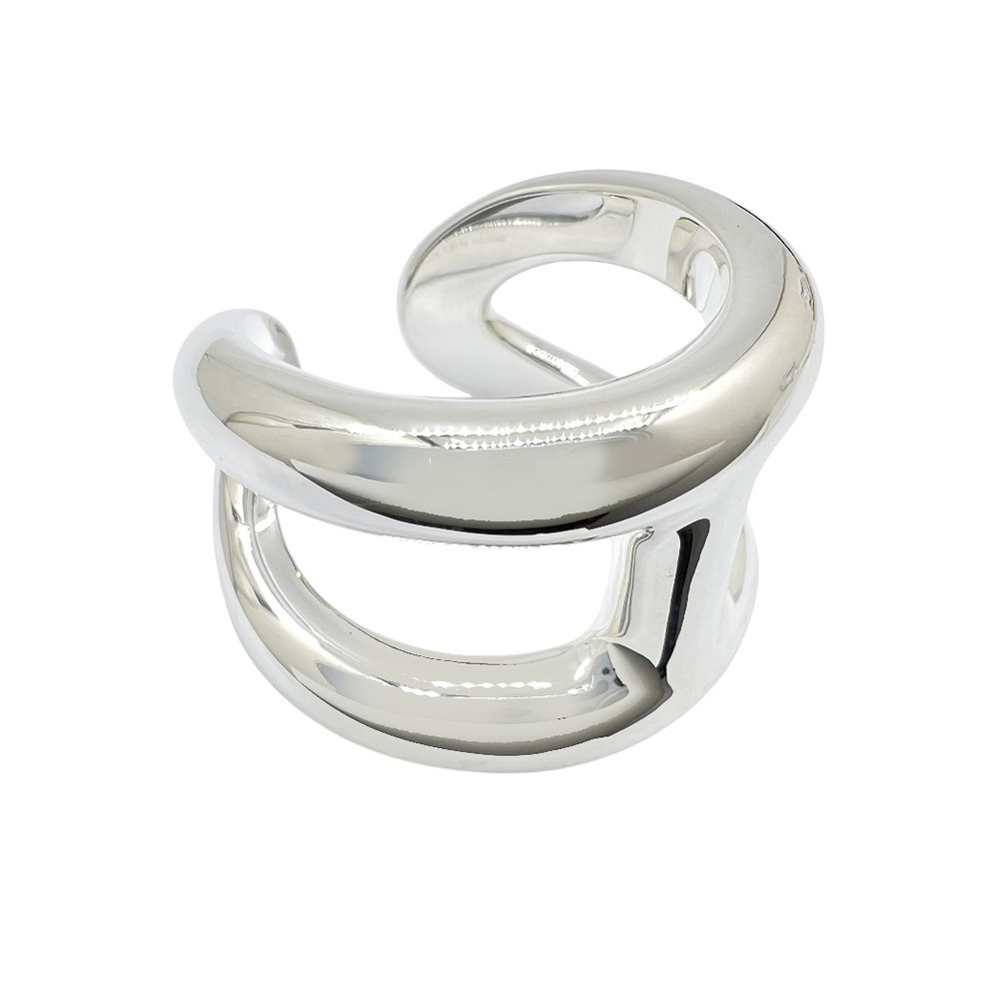 Hermes Silver Silver 925 Band Ring (Pre-Owned)