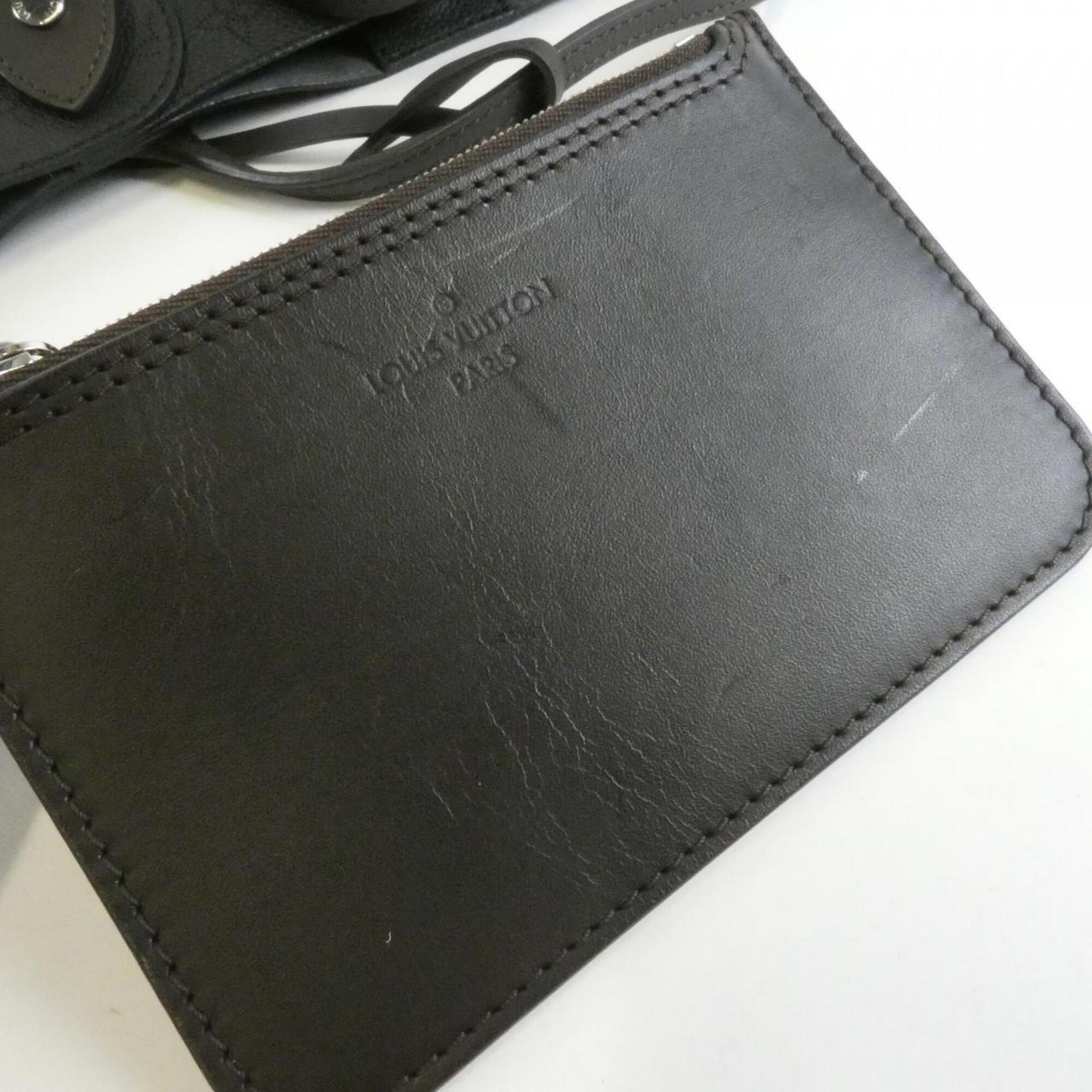 Louis Vuitton Black Leather Handbag Pouch (Pre-Owned)
