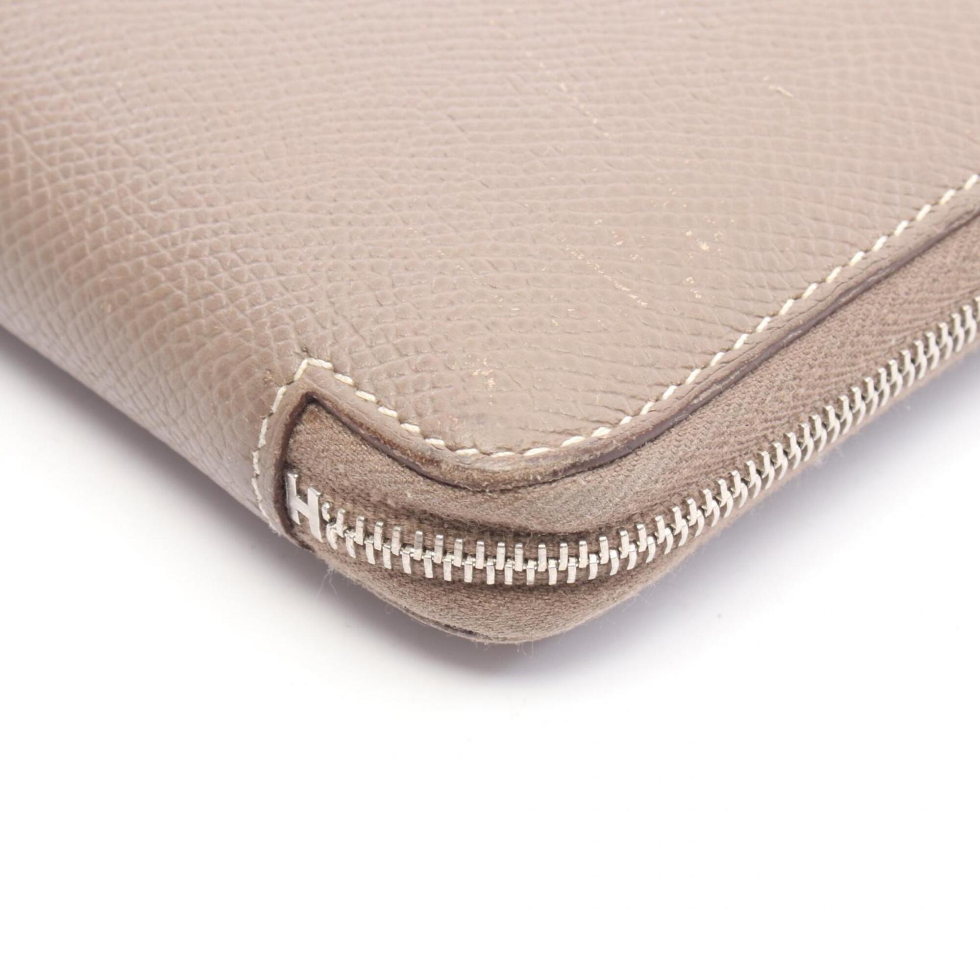 Hermes Etoupe Gray Gray Epsom Leather Long Wallet (Bi-Fold) (Pre-Owned)