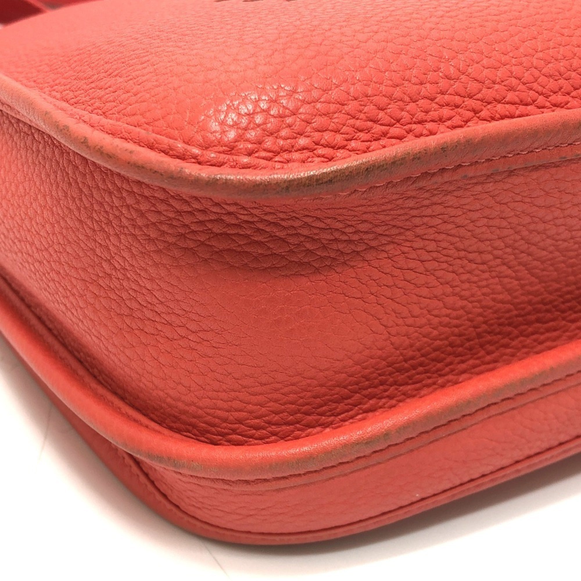 Hermes Red Color Taurillon Clemence Leather Shoulder Bag (Pre-Owned)