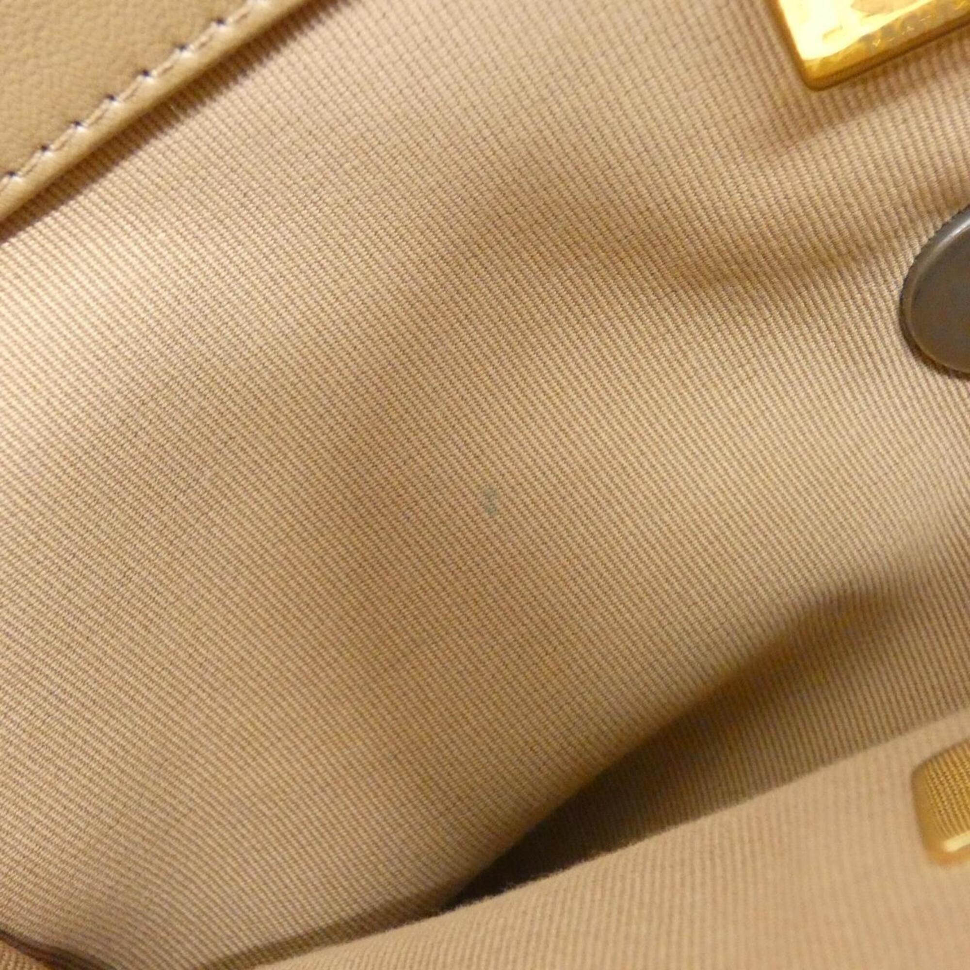 Chanel Dark Beige Leather Shoulder Bag (Pre-Owned)