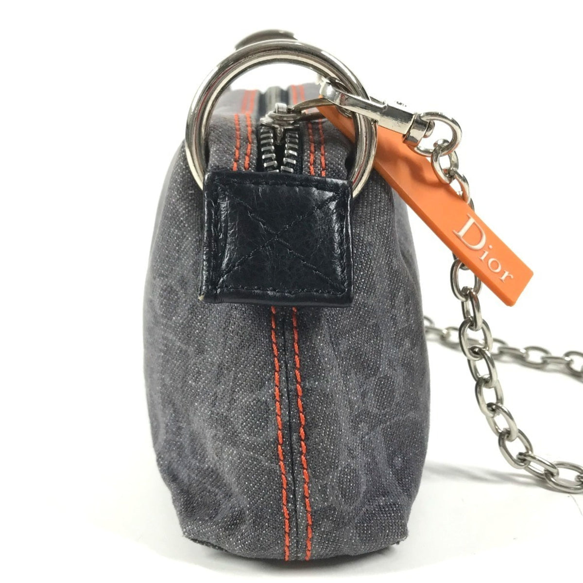 Christian Dior Navy Denim Pouch Shoulder Bag (Pre-Owned)