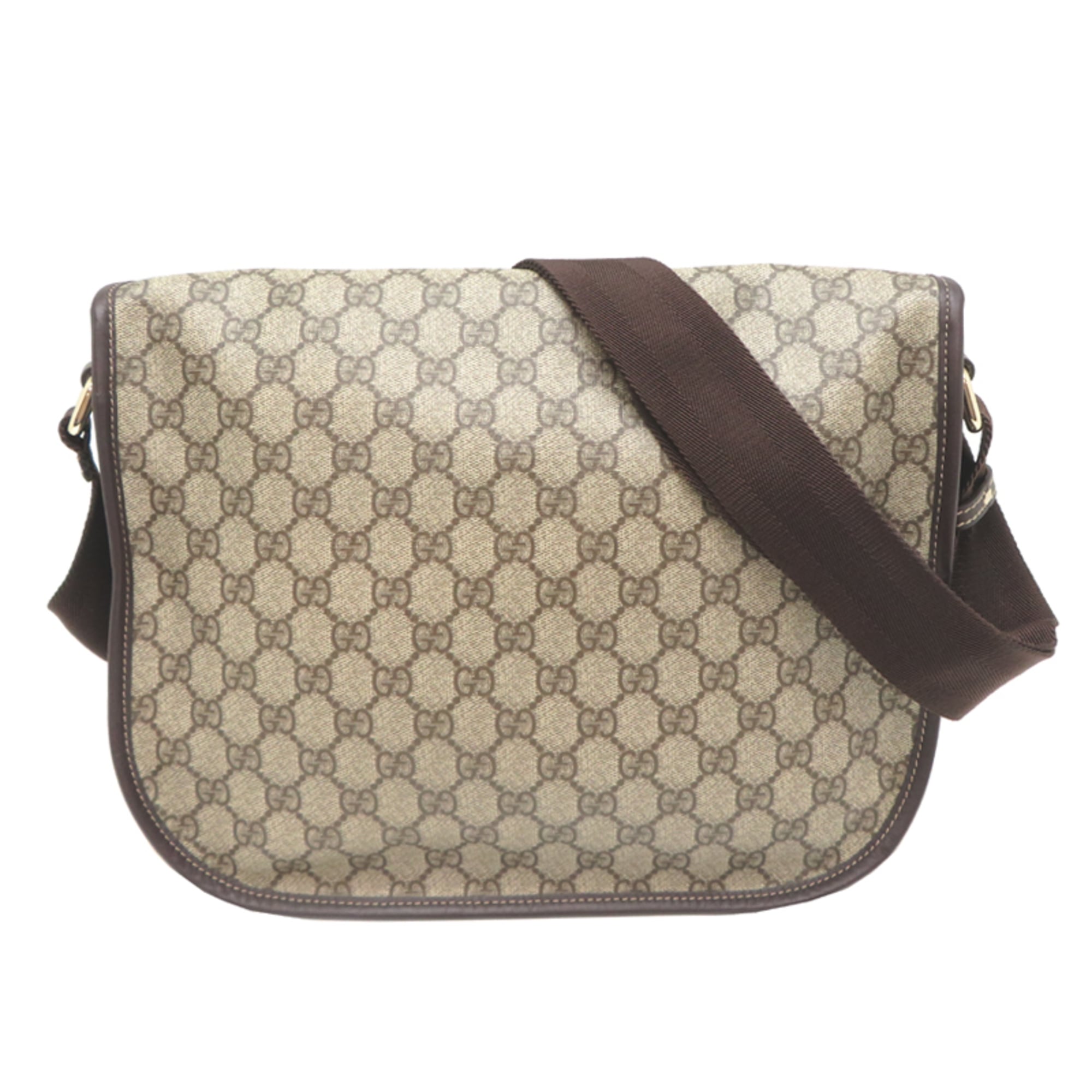 Gucci Beige Brown Pvc Leather Shoulder Bag (Pre-Owned)