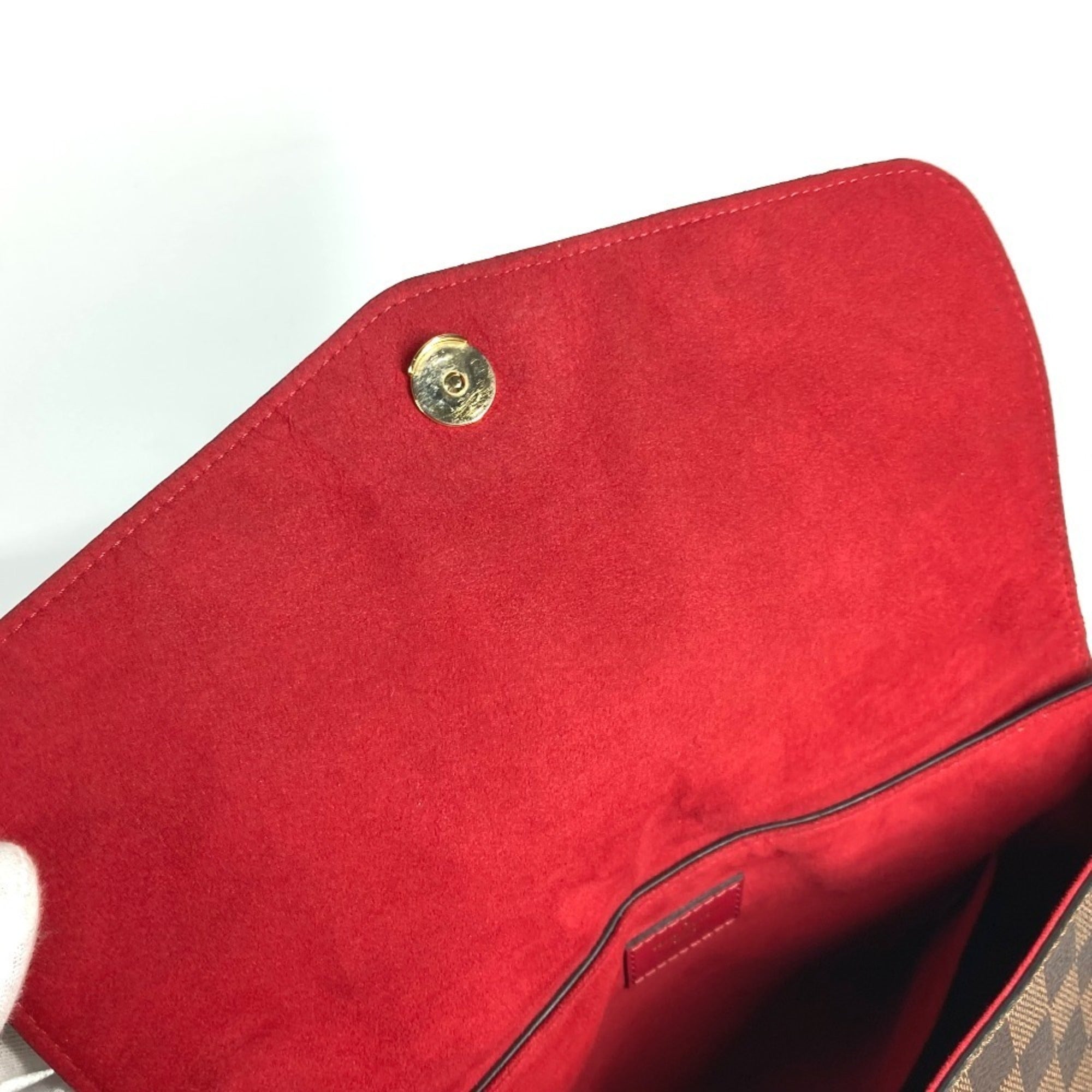 Louis Vuitton Brown Damier Canvas Ebene Galle Red Color Damier Canvas Handbag Shoulder Bag Tote Bag (Pre-Owned)