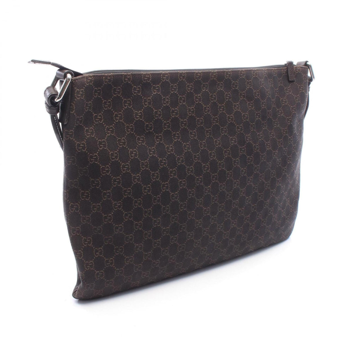 Gucci Brown Canvas Leather Handbag Shoulder Bag (Pre-Owned)