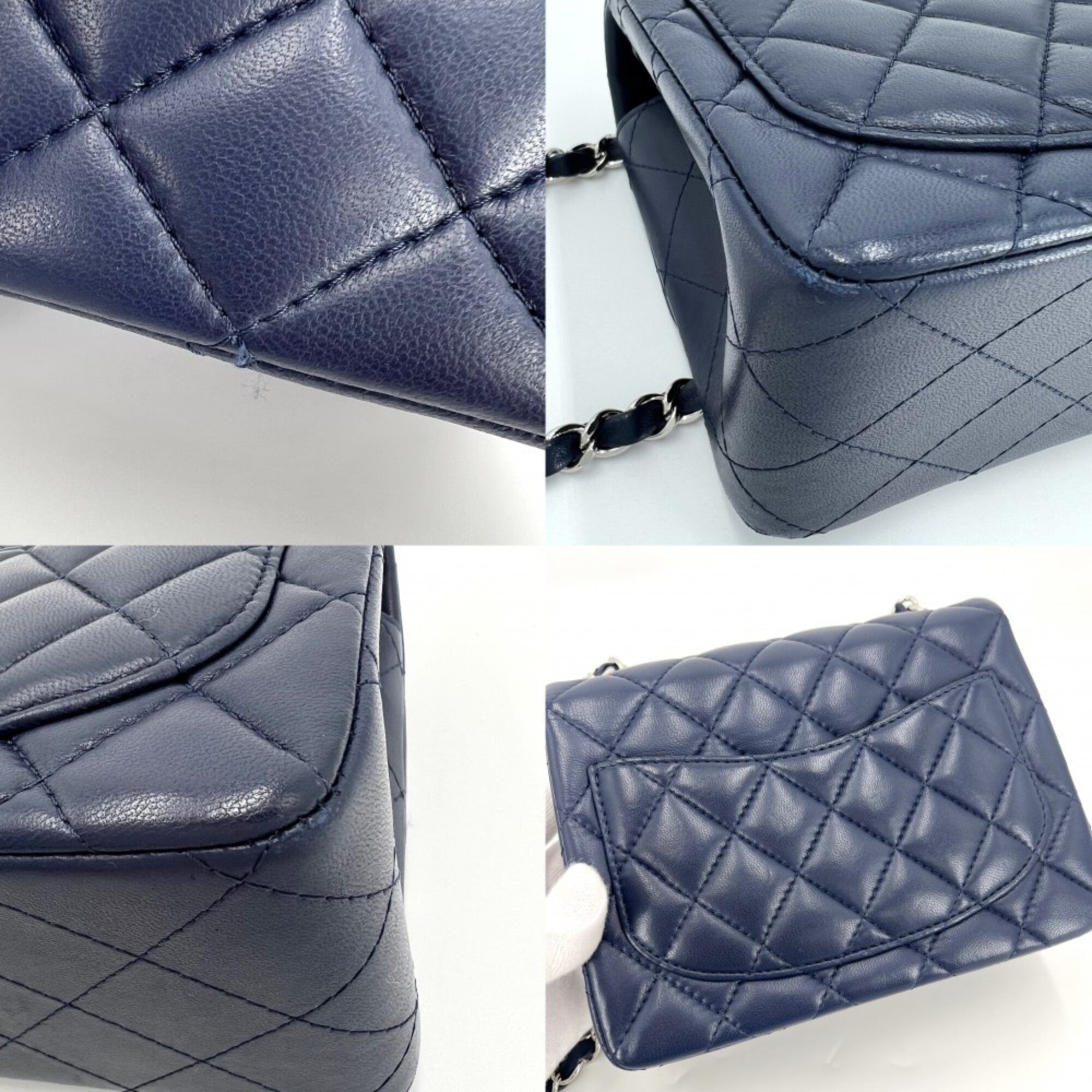 Chanel Blue Leather Shoulder Bag (Pre-Owned)