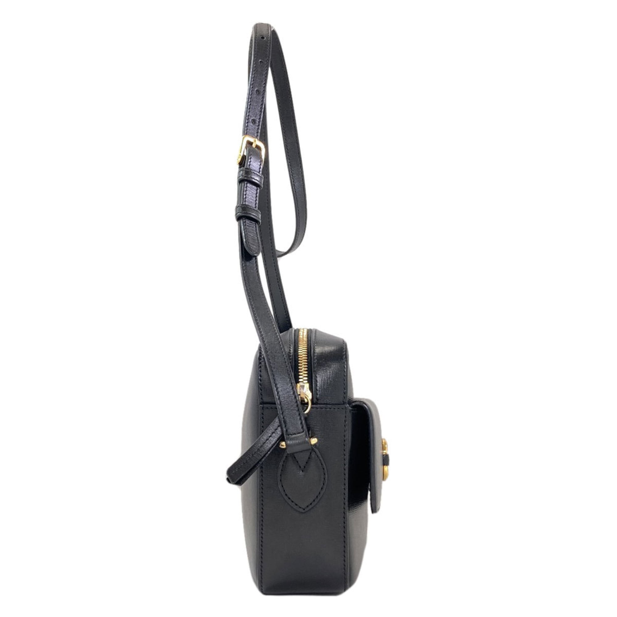 Gucci Horsebit Black Leather Shoulder Bag (Pre-Owned)