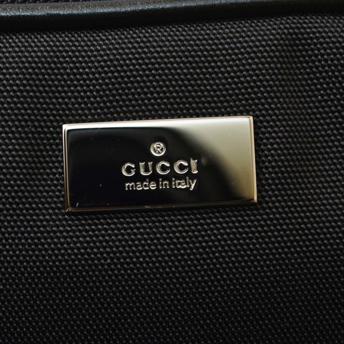 Gucci Black Leather Nylon Pouch (Pre-Owned)