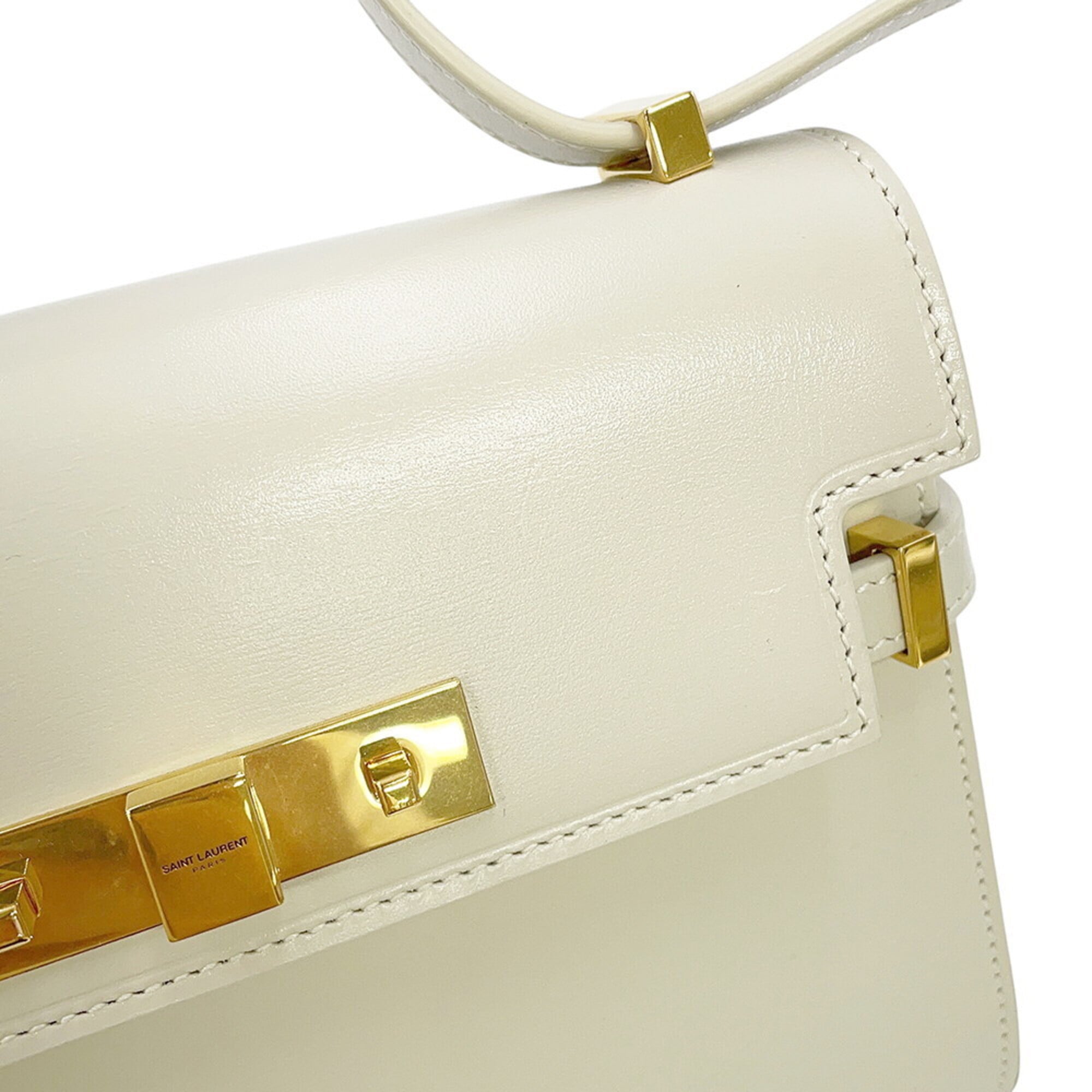 Saint Laurent White Leather Handbag Shoulder Bag (Pre-Owned)