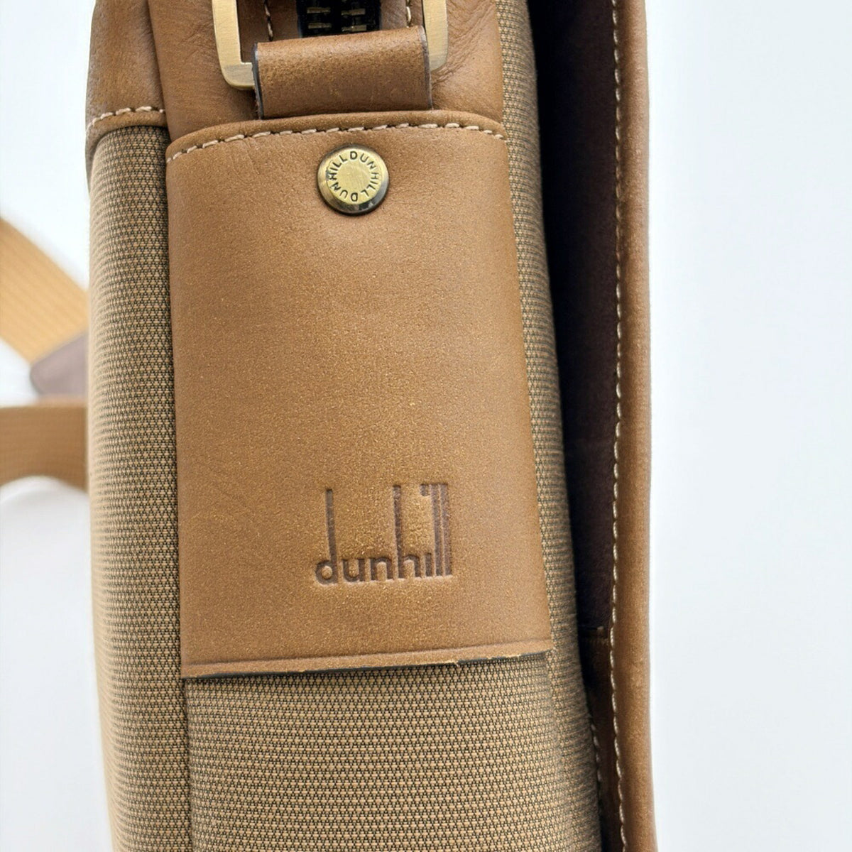 Dunhill Beige Brown Canvas Leather Crossbody Bag Shoulder Bag (Pre-Owned)