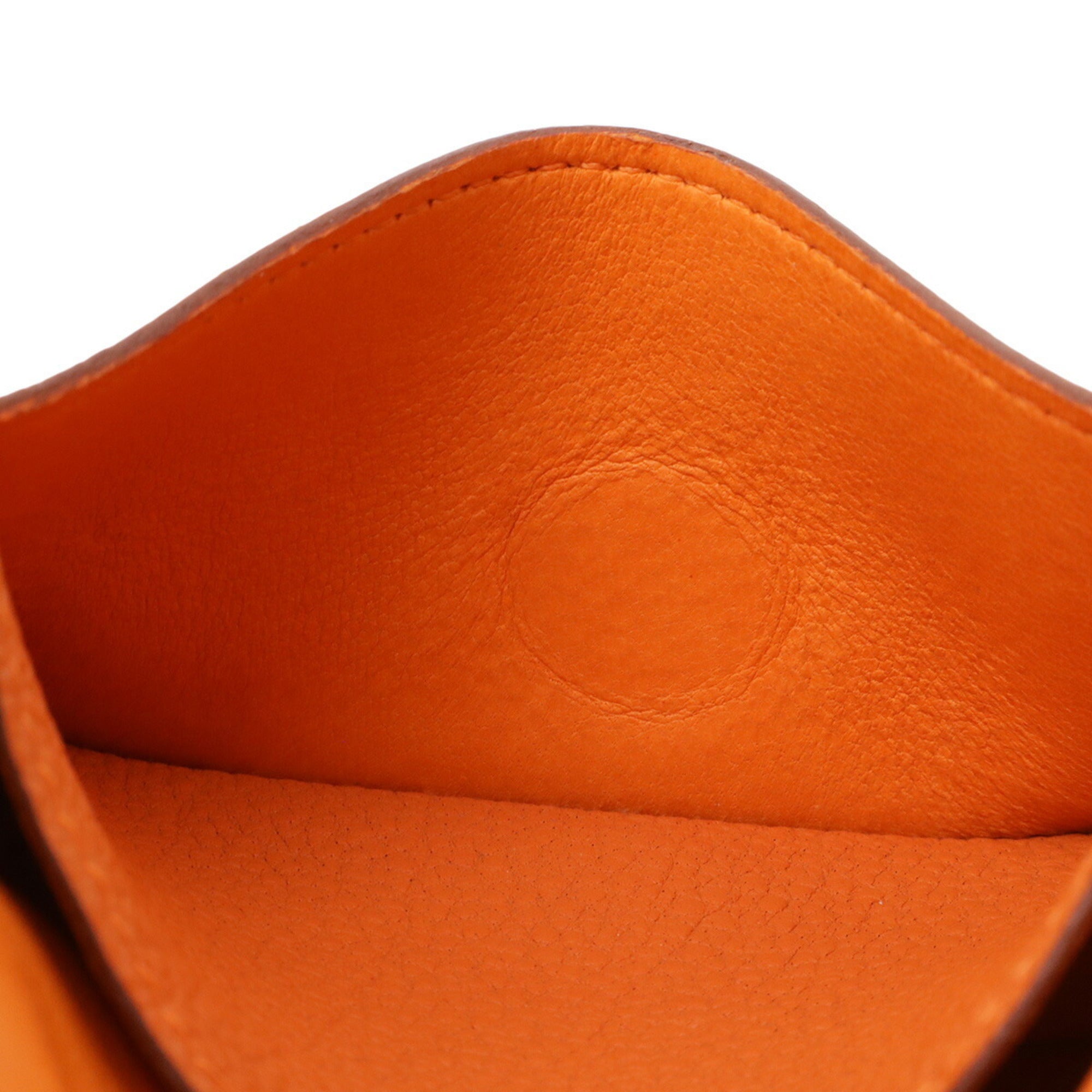Hermes Dogon Orange Togo Leather Coin Purse/Coin Case (Pre-Owned)