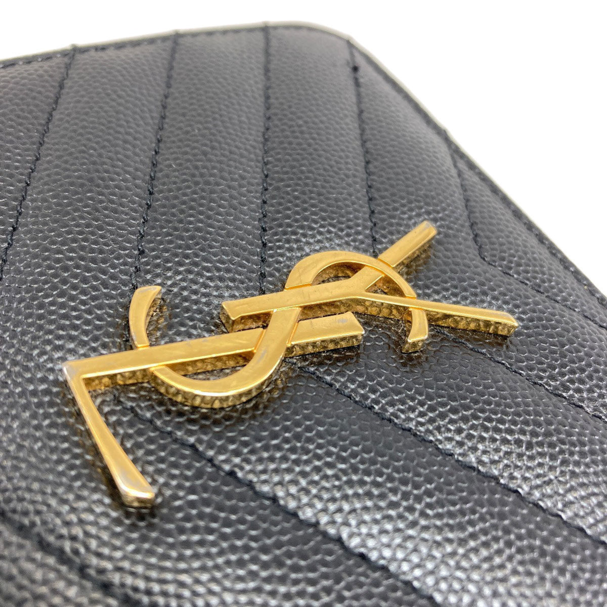 Yves Saint Laurent Black Leather Wallet (Bi-Fold) (Pre-Owned)