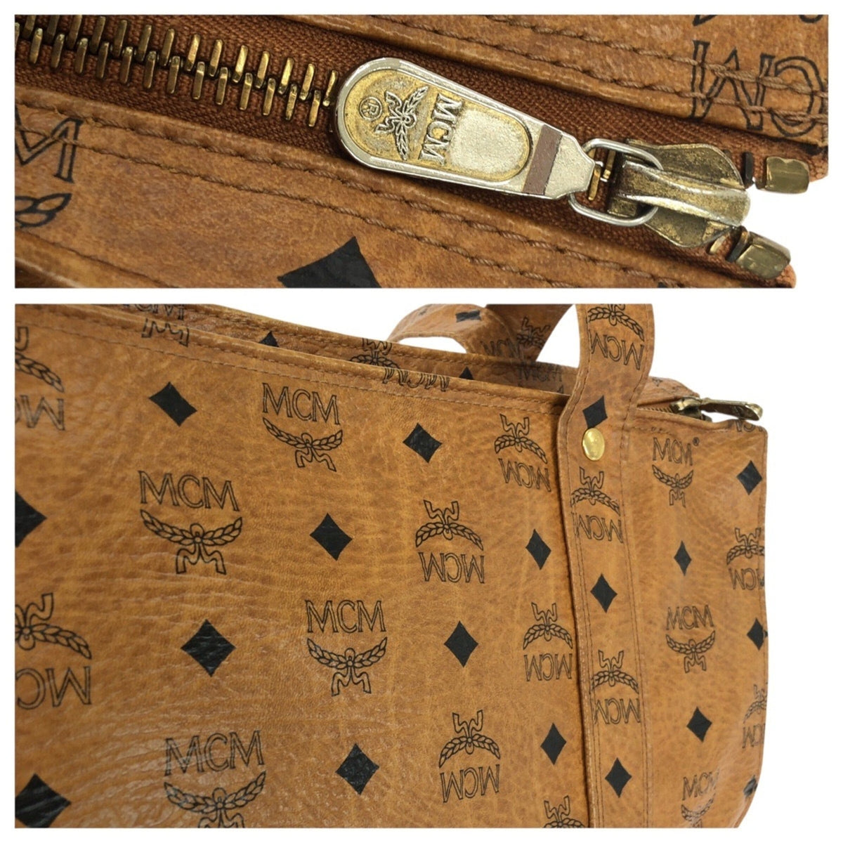 Mcm Brown Camel Pvc Shoulder Bag Tote Bag (Pre-Owned)