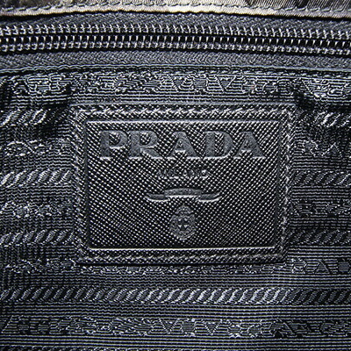 Prada Black Brown Green Khaki Nylon Leather Shoulder Bag (Pre-Owned)