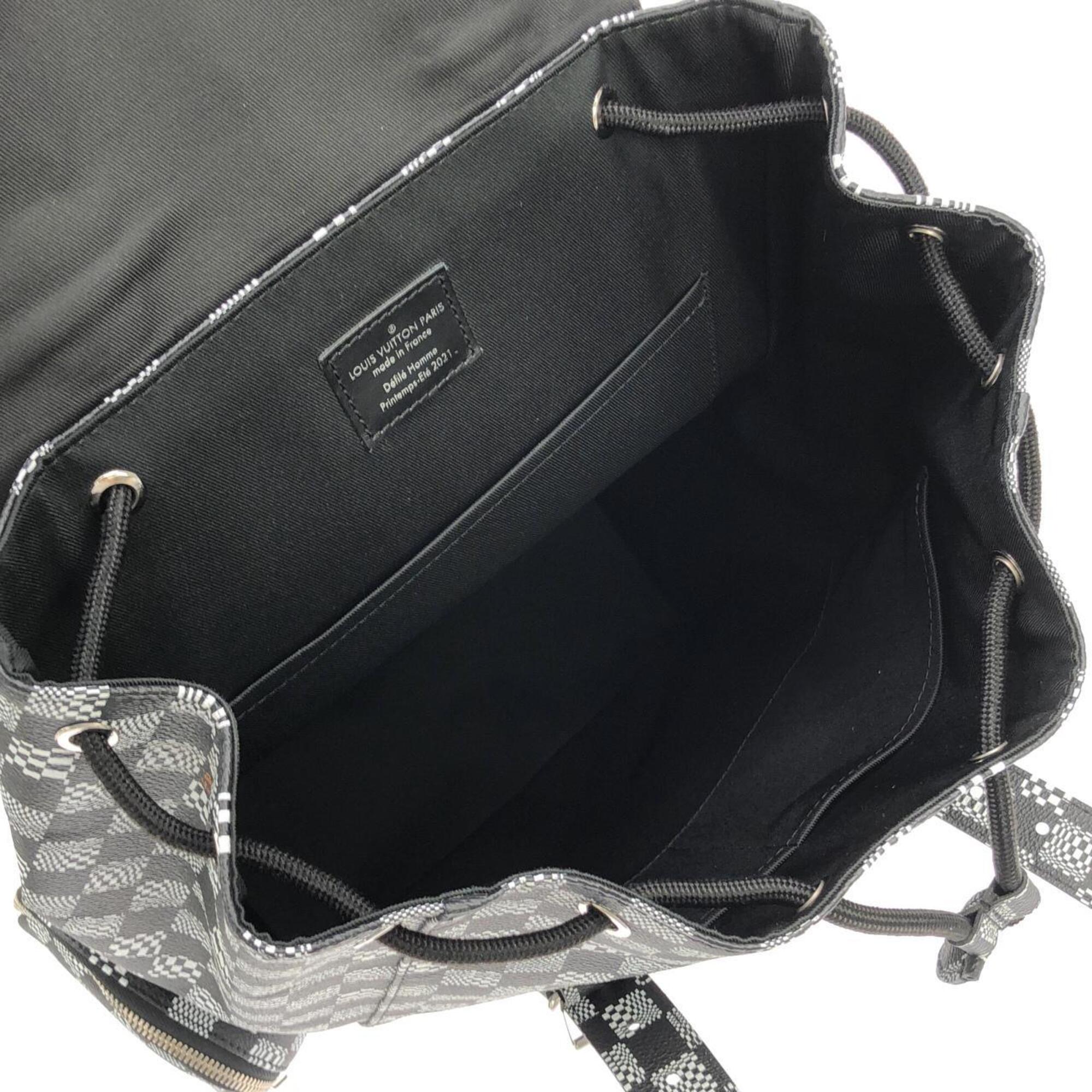 Louis Vuitton Black Coated Canvas Backpack (Pre-Owned)