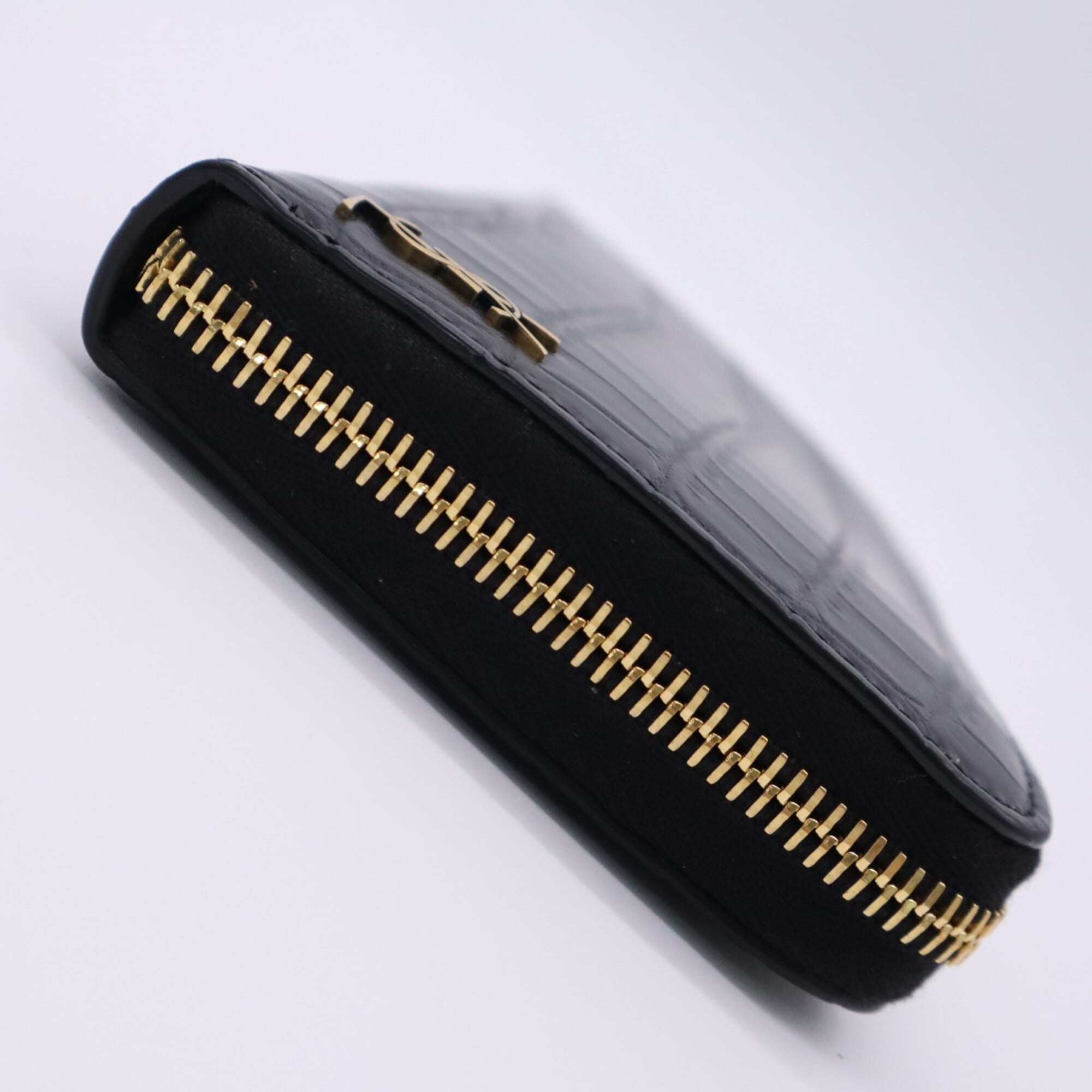 Yves Saint Laurent Black Leather Long Wallet (Bi-Fold) (Pre-Owned)