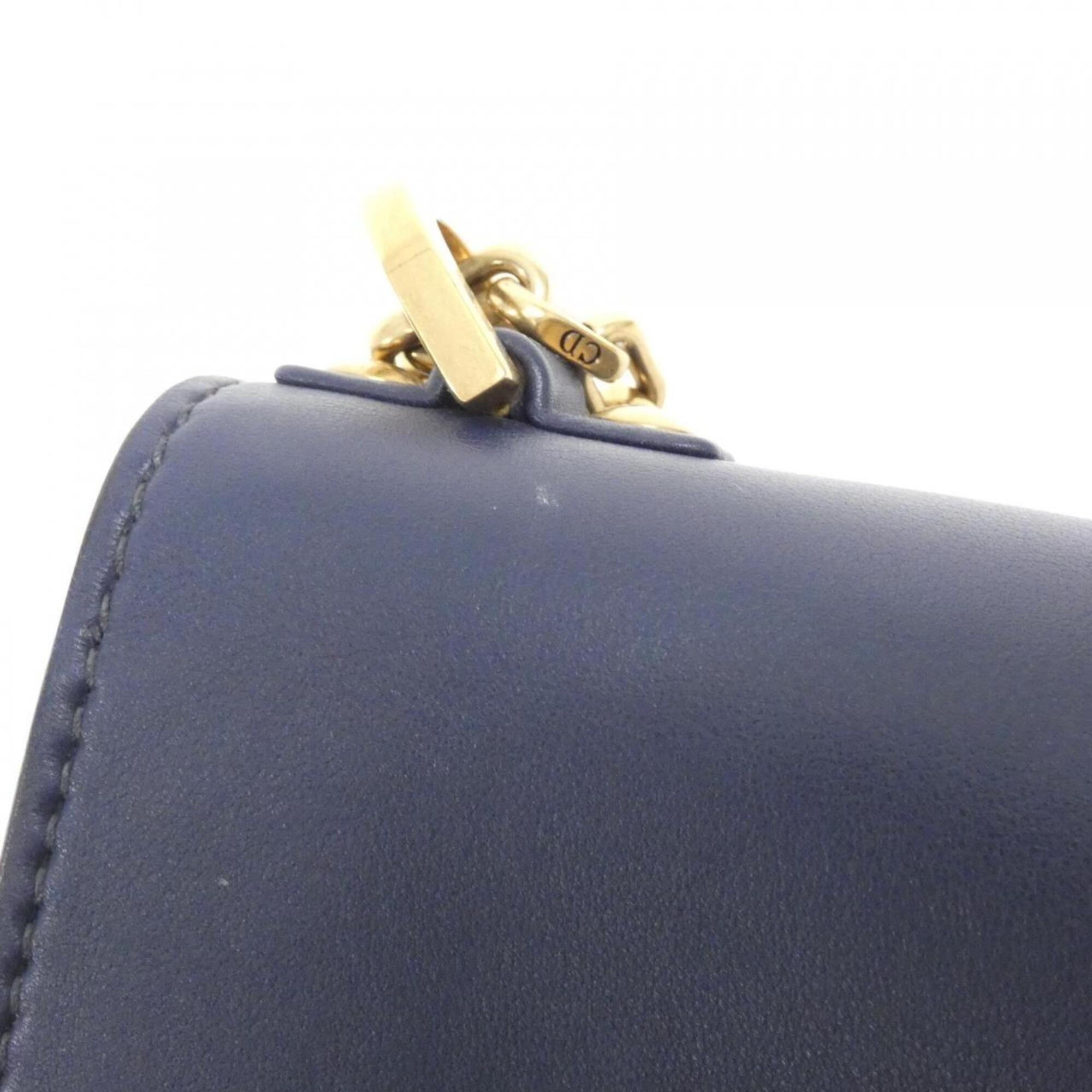 Christian Dior Navy Leather Shoulder Bag (Pre-Owned)