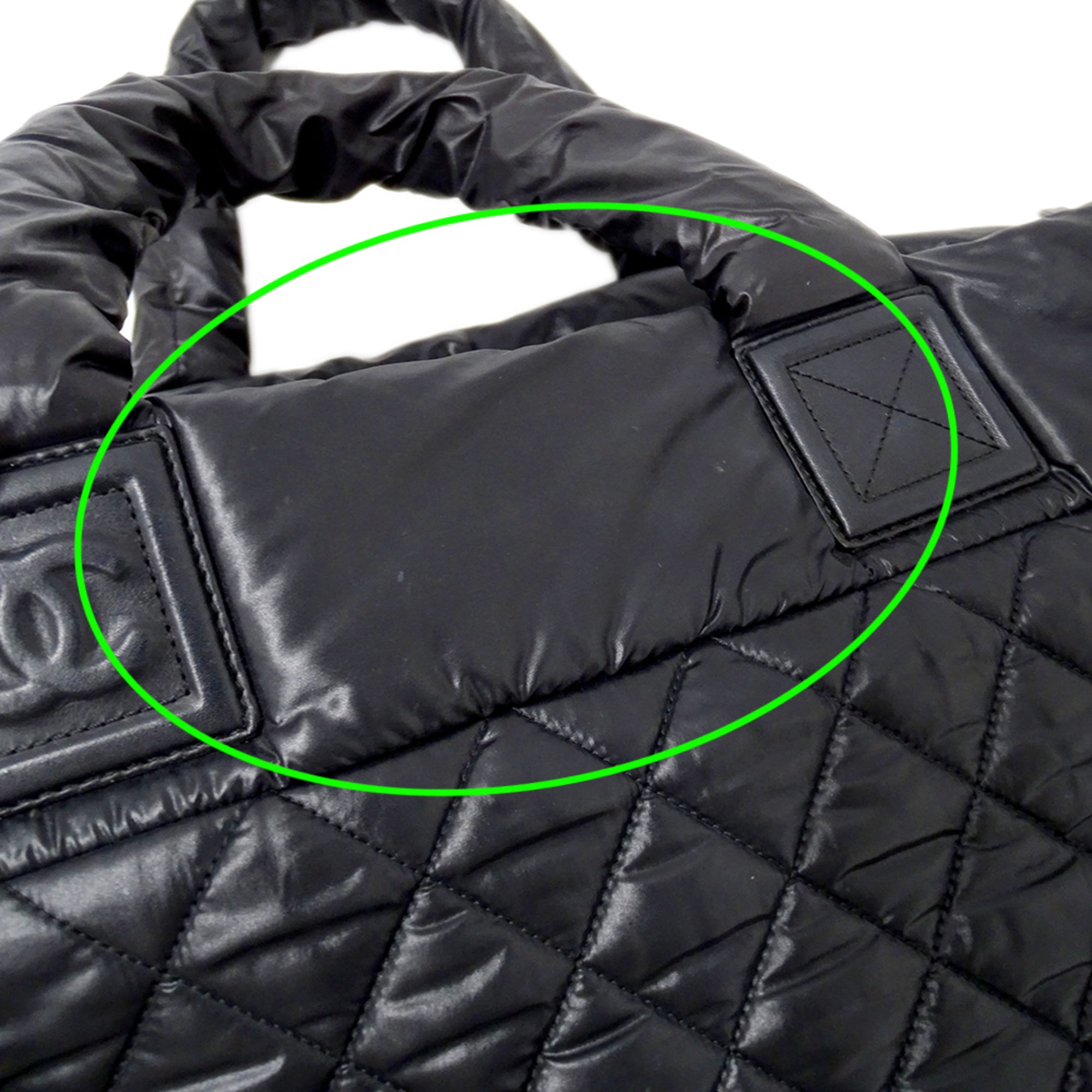 Chanel Black Nylon Handbag Tote Bag (Pre-Owned)