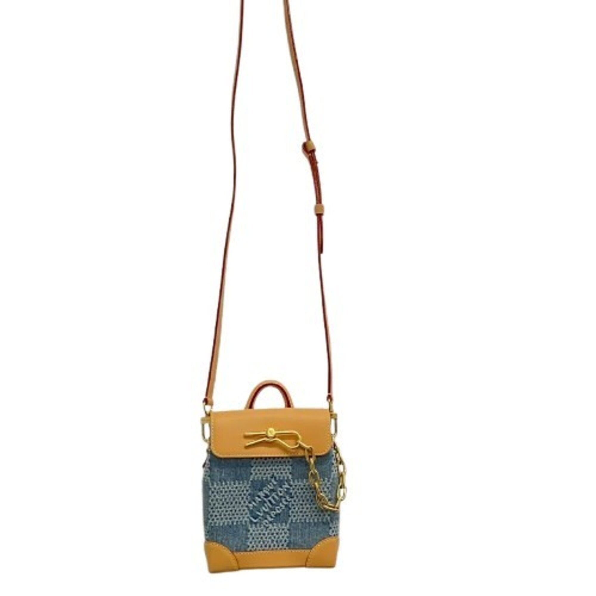 Louis Vuitton Blue Denim Leather Shoulder Bag (Pre-Owned)