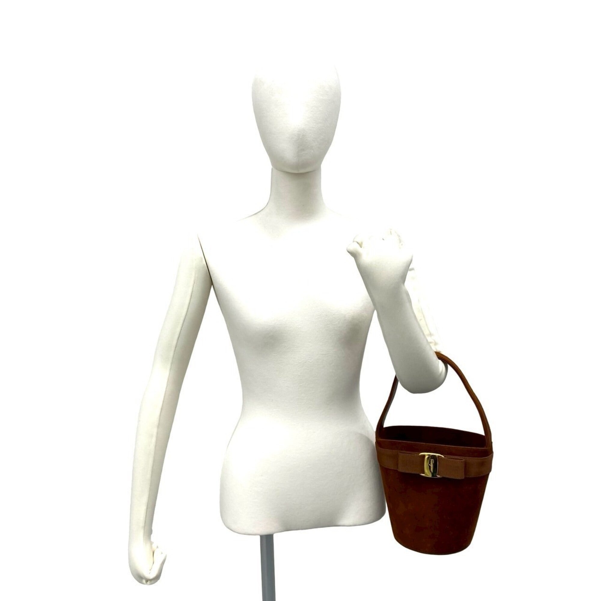 Salvatore Ferragamo Brown Suede Handbag (Pre-Owned)
