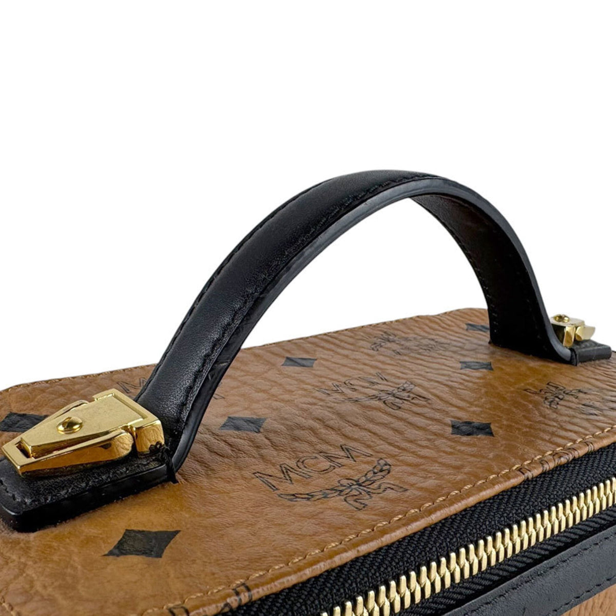 Mcm Black Brown Leather Shoulder Bag (Pre-Owned)
