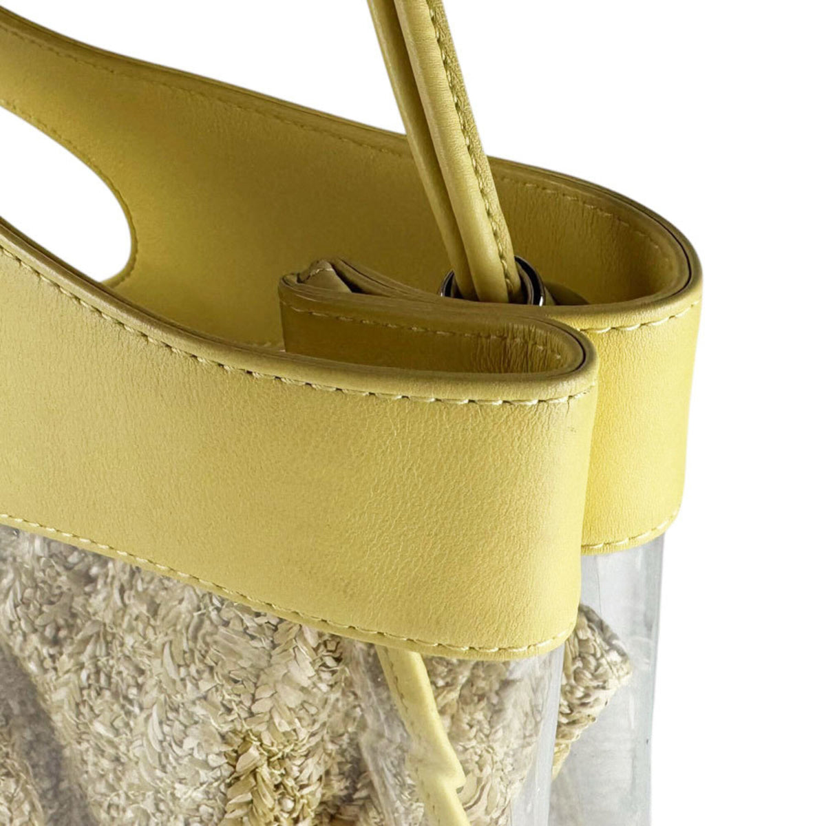 Chanel Yellow Leather Vinyl Handbag Shoulder Bag (Pre-Owned)