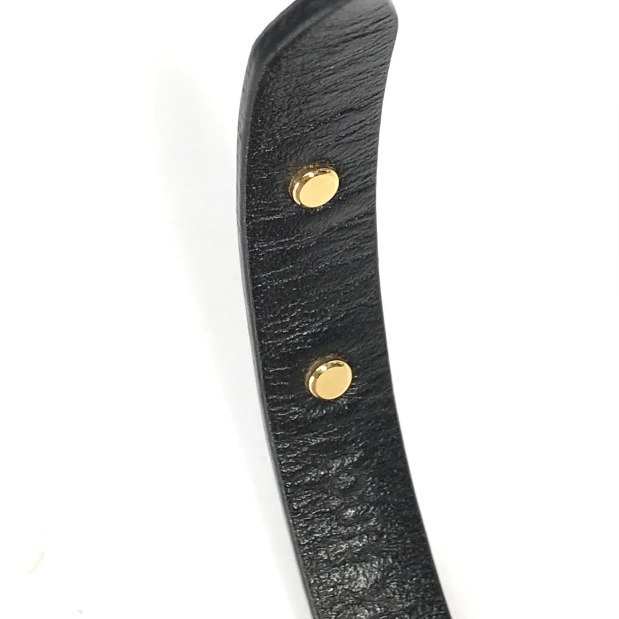 Louis Vuitton Monogram Black Monogram Leather Monogram Bangle (Pre-Owned)