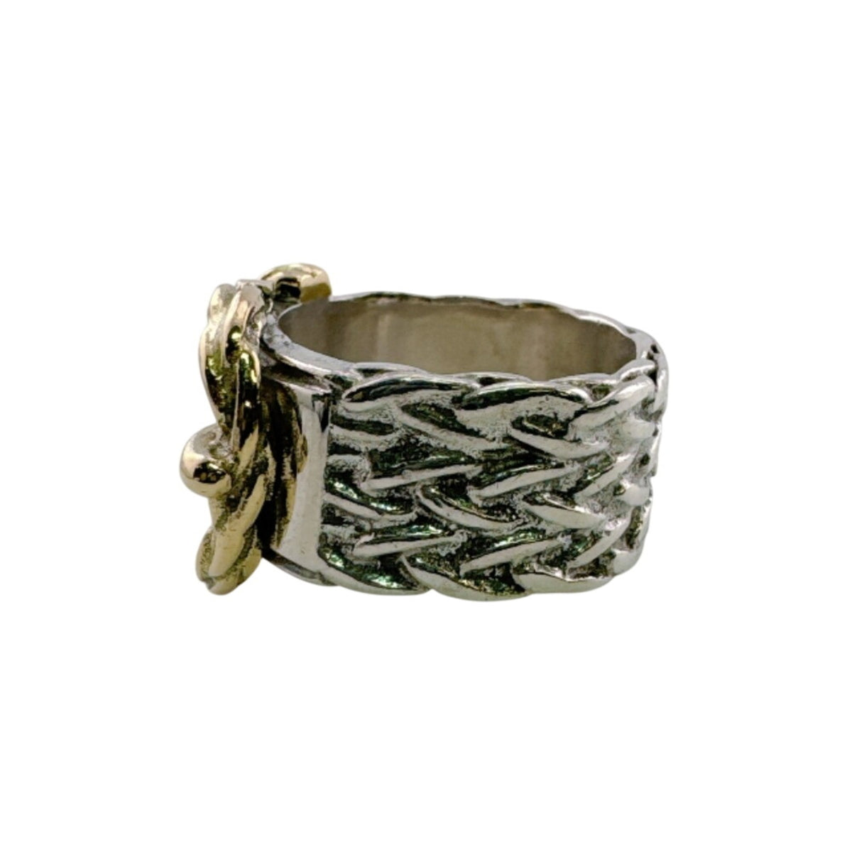 Hermes Silver Silver 925 Band Ring (Pre-Owned)