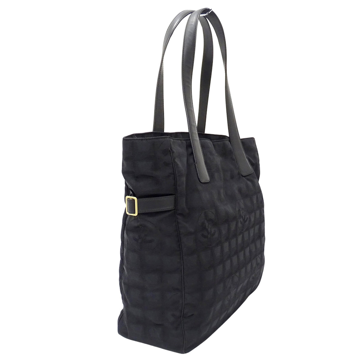 Chanel Black Nylon Handbag Tote Bag (Pre-Owned)