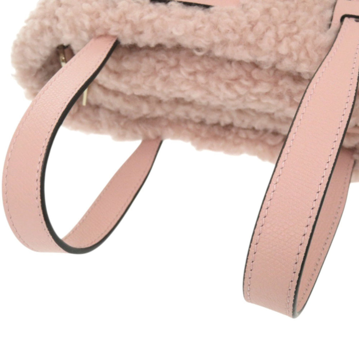 Valextra Pink Leather Wool Handbag (Pre-Owned)