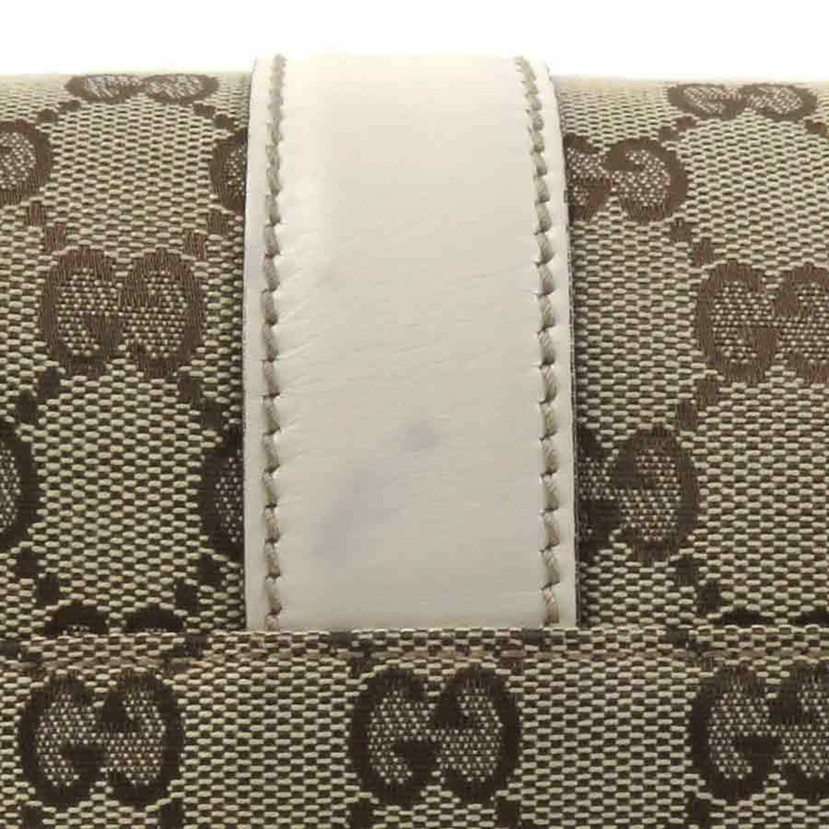 Gucci Brown Ivory Gg Canvas Leather Shoulder Bag (Pre-Owned)