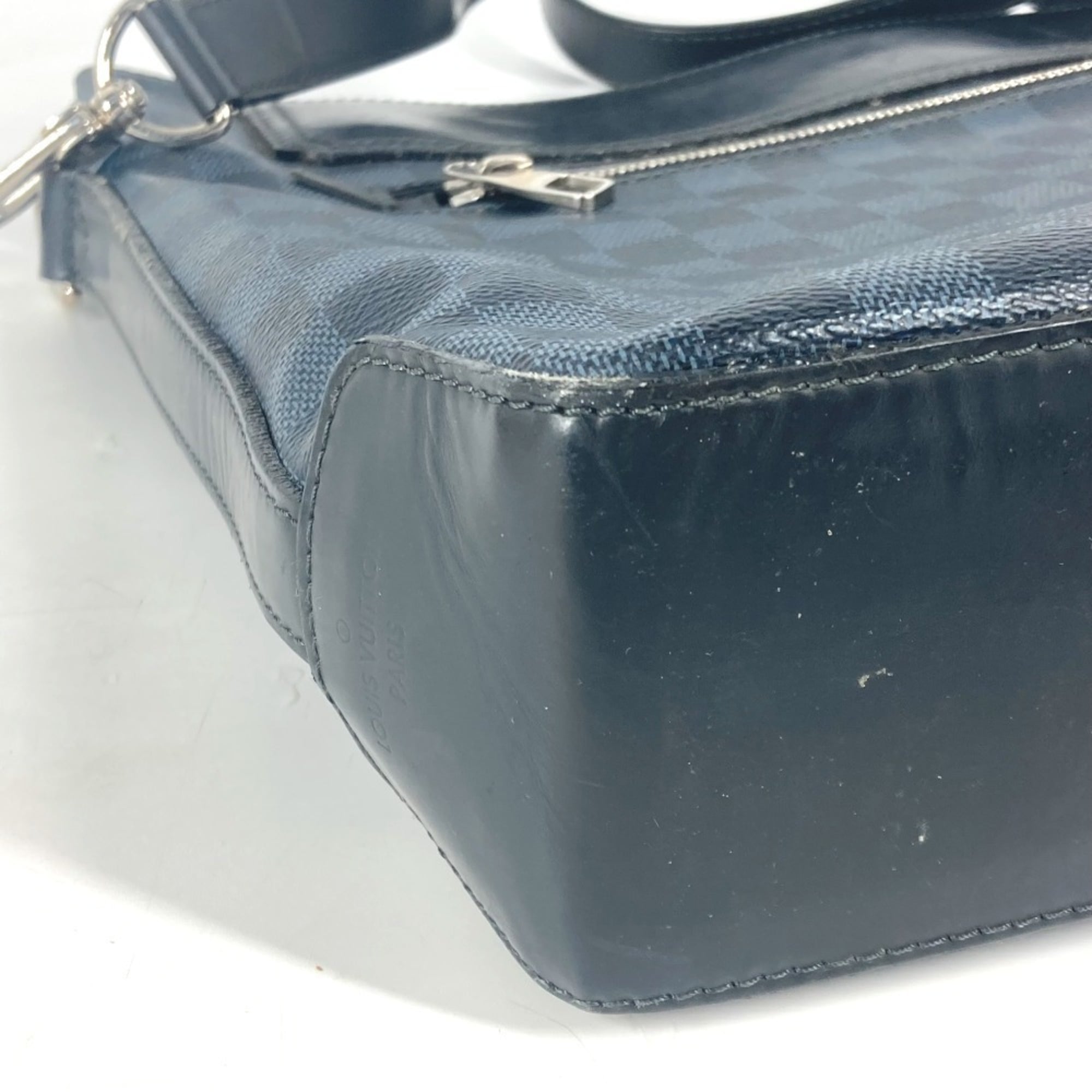 Louis Vuitton Cobalt Galle Navy Damier Canvas Shoulder Bag (Pre-Owned)