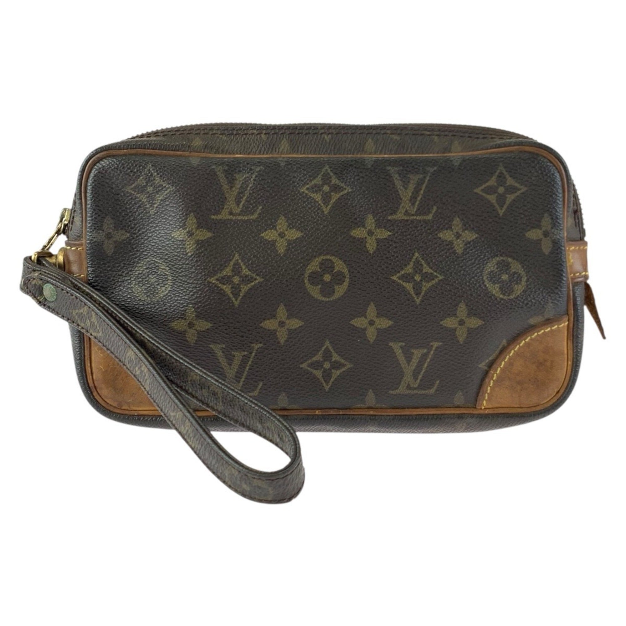 Louis Vuitton Brown Pvc Leather Clutch Bag (Pre-Owned)