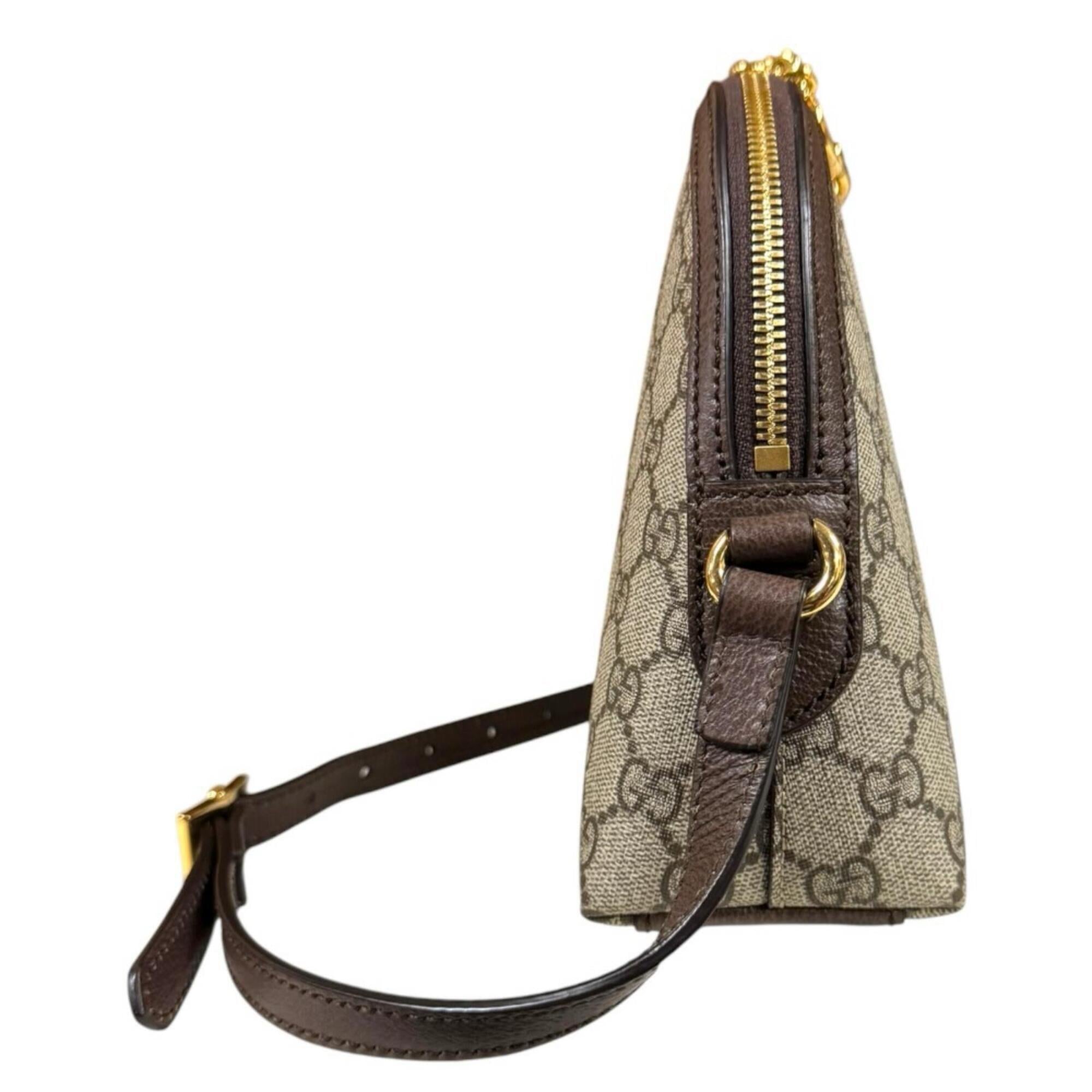 Gucci Beige Brown Gg Supreme Canvas Shoulder Bag (Pre-Owned)