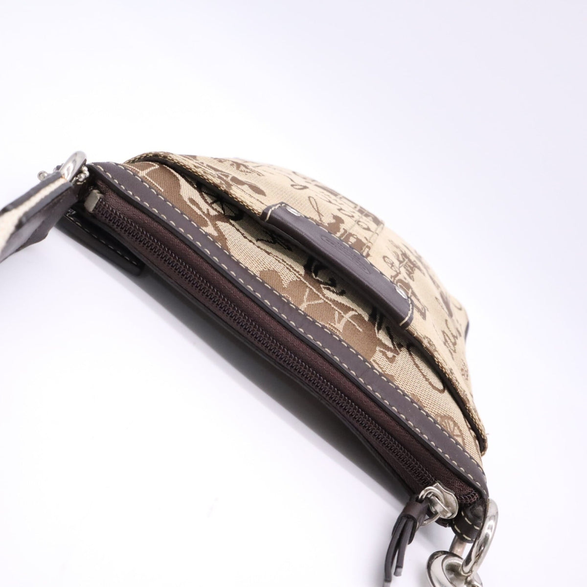 Coach Beige Brown Canvas Leather Shoulder Bag (Pre-Owned)