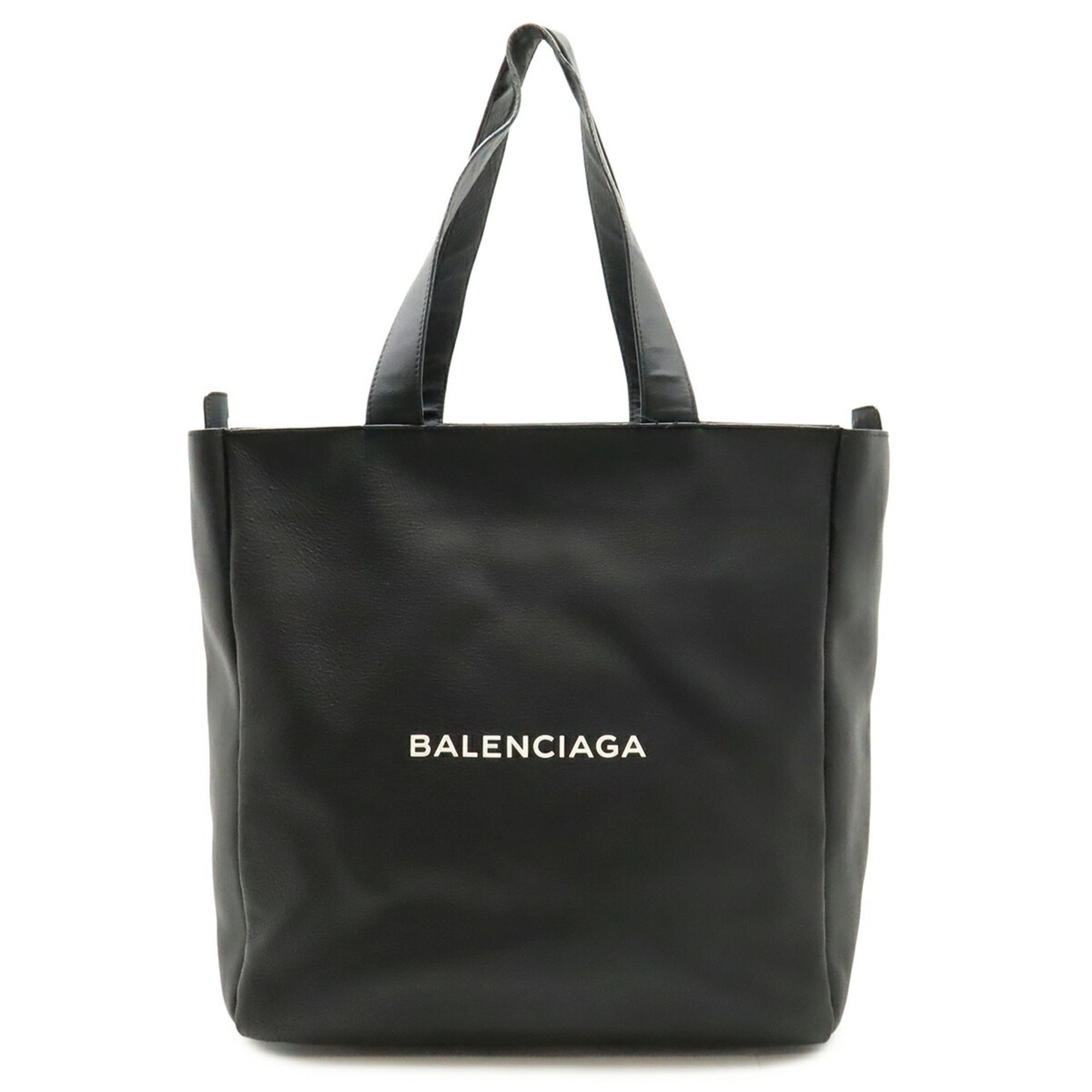 Balenciaga Black Leather Shoulder Bag Tote Bag (Pre-Owned)