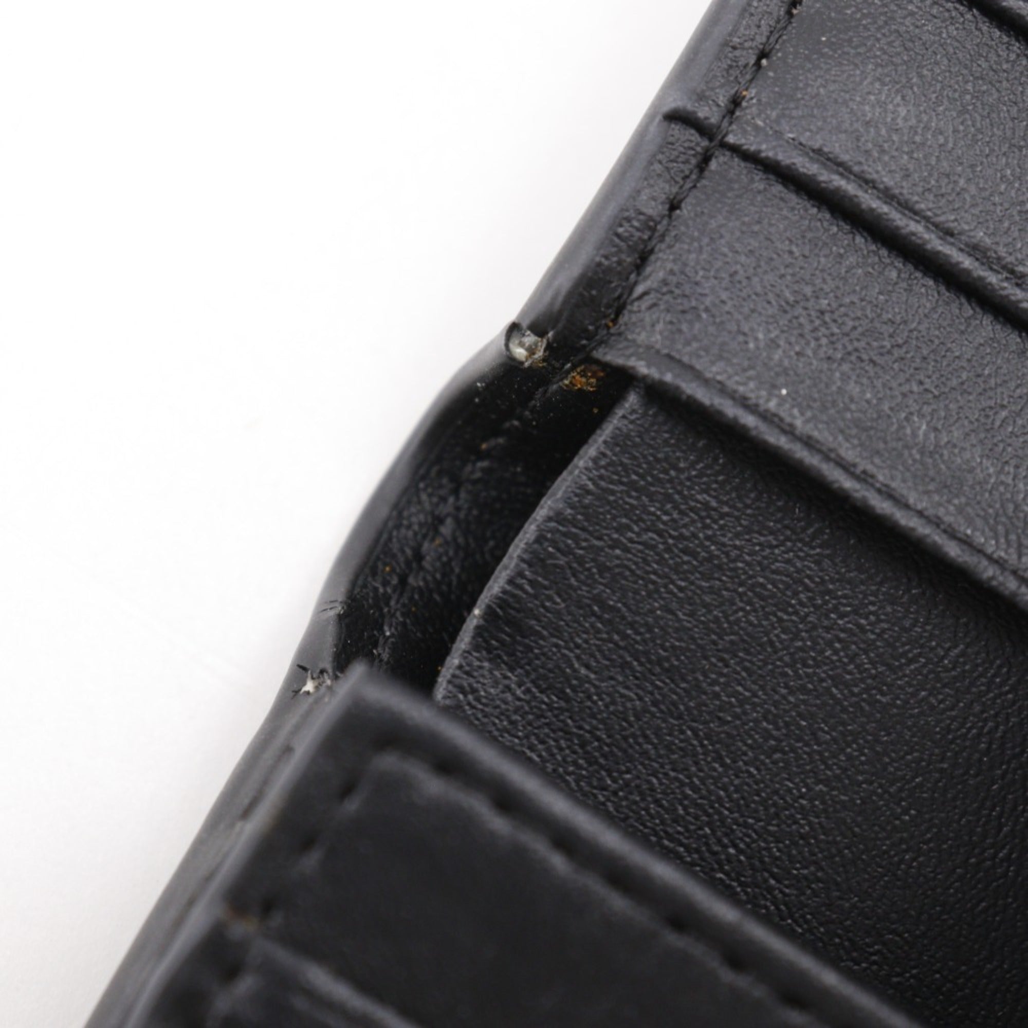 Christian Dior Black Leather Wallet (Tri-Fold) (Pre-Owned)