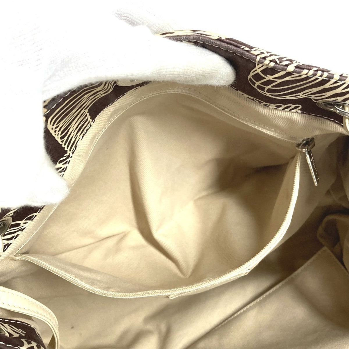 Chanel Beige Brown Quilting Shoulder Bag Tote Bag (Pre-Owned)