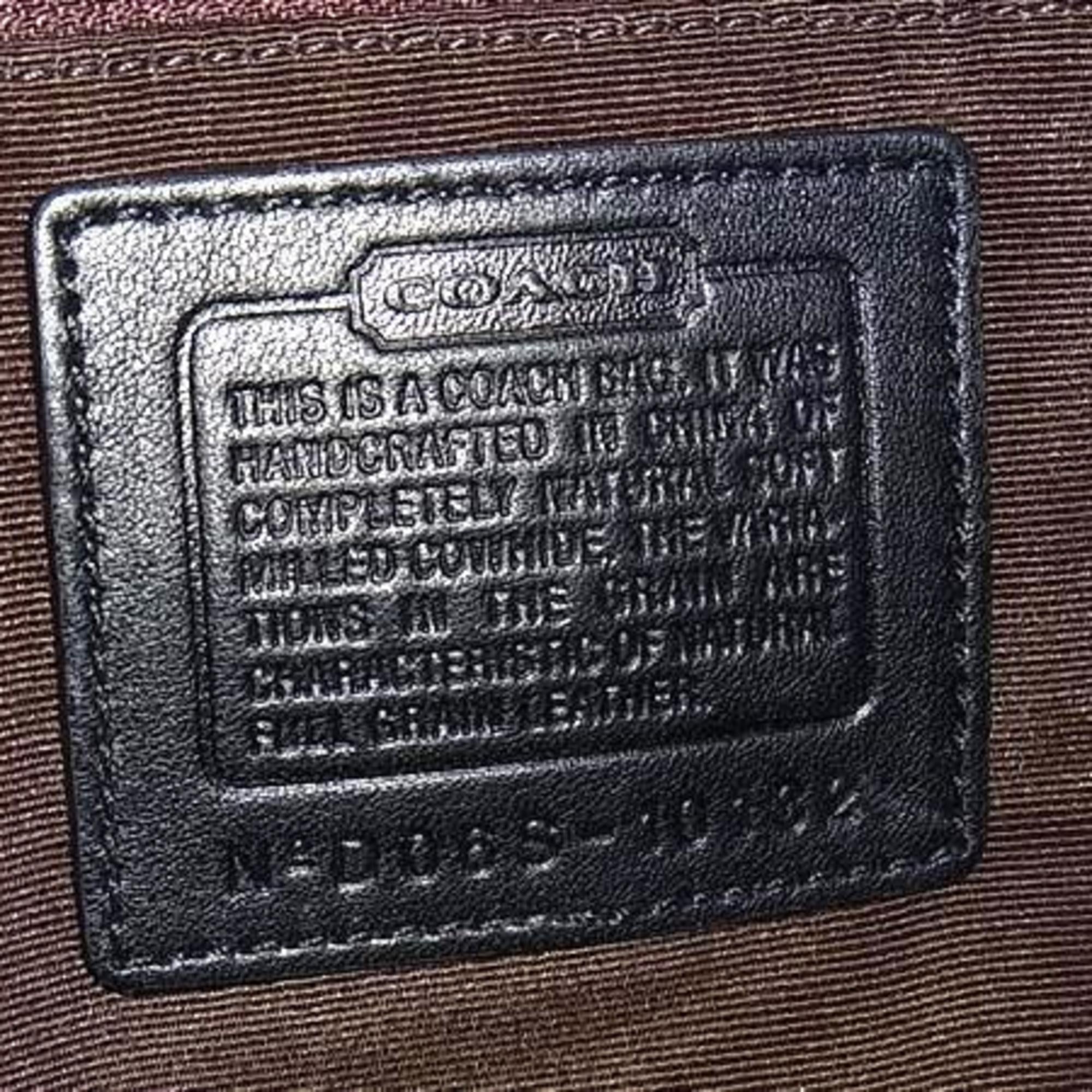 Coach Black Brown Leather Handbag Shoulder Bag Tote Bag (Pre-Owned)