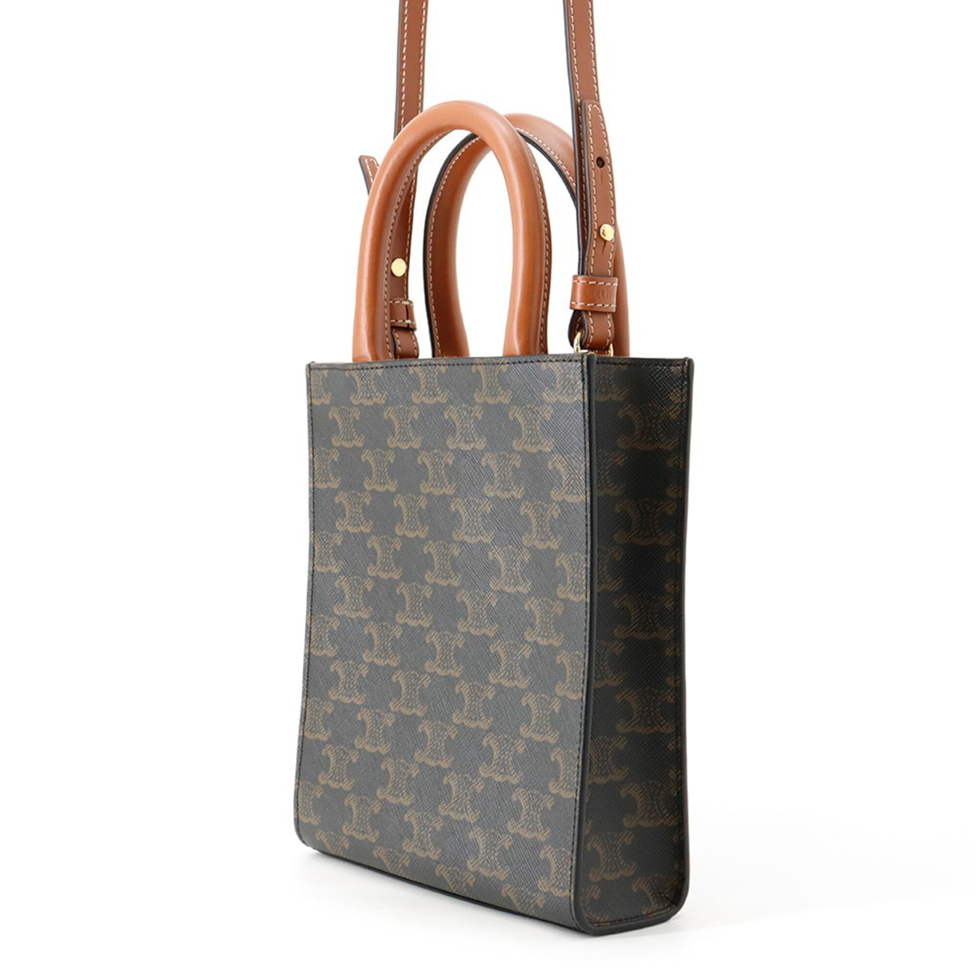 Celine Gold Pvc Leather Handbag Shoulder Bag (Pre-Owned)