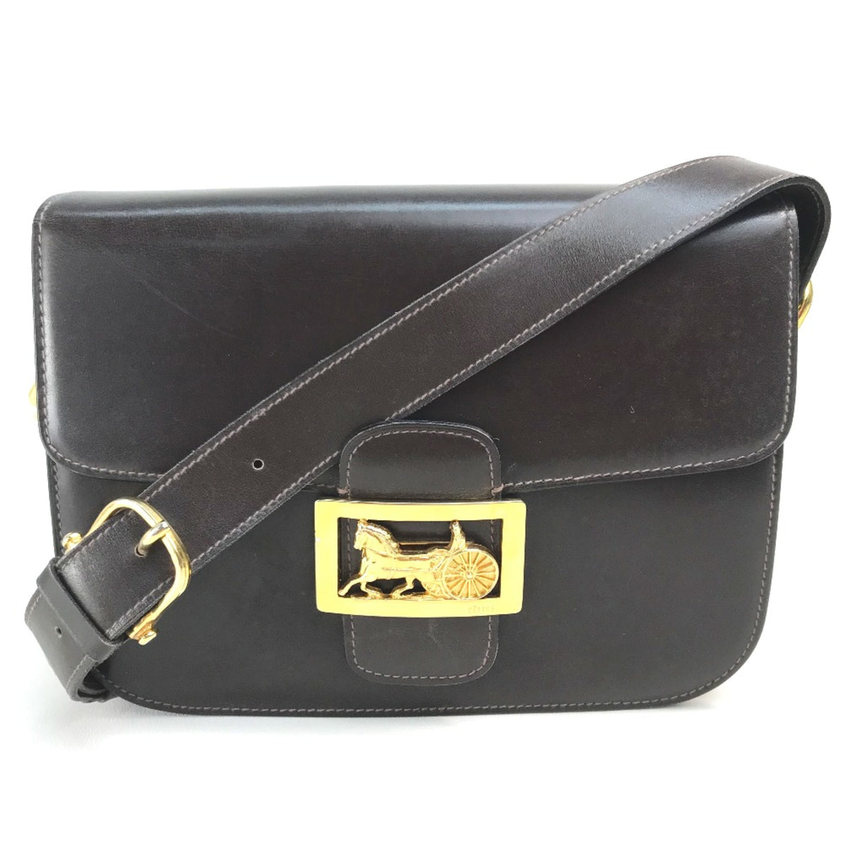 Celine Brown Leather Shoulder Bag (Pre-Owned)
