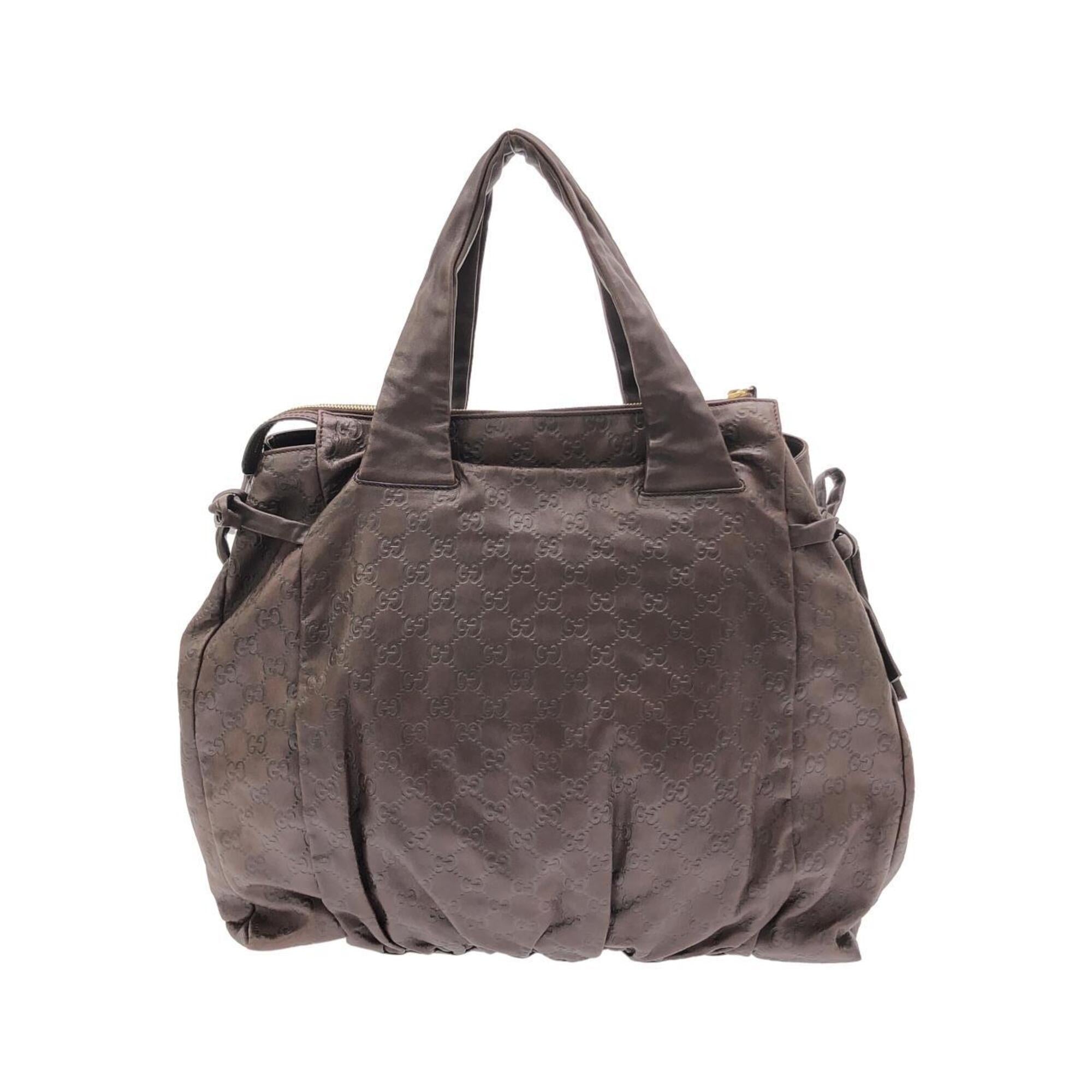 Gucci Brown Gg Leather Handbag (Pre-Owned)