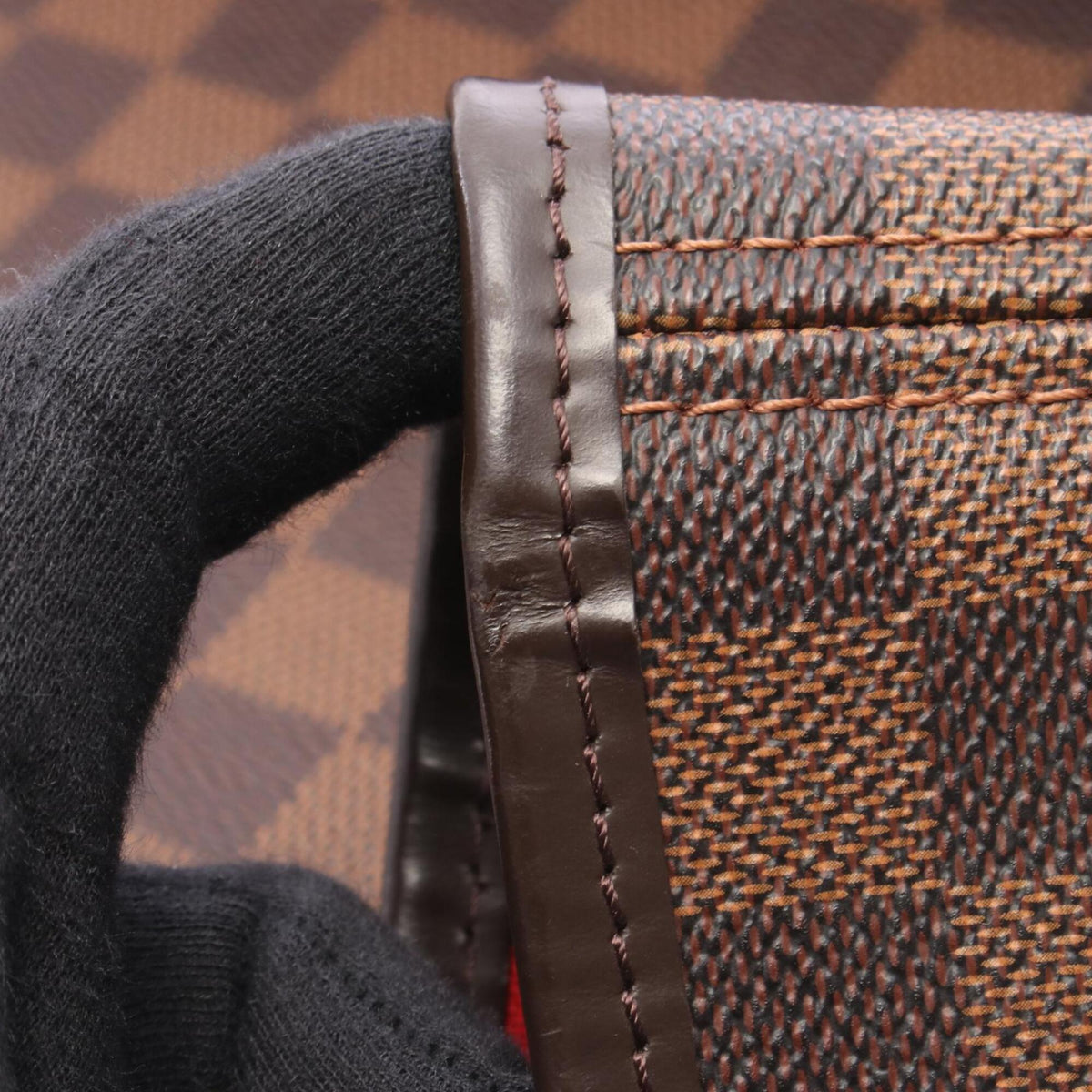 Louis Vuitton Brown Coated Canvas Leather Handbag Tote Bag (Pre-Owned)