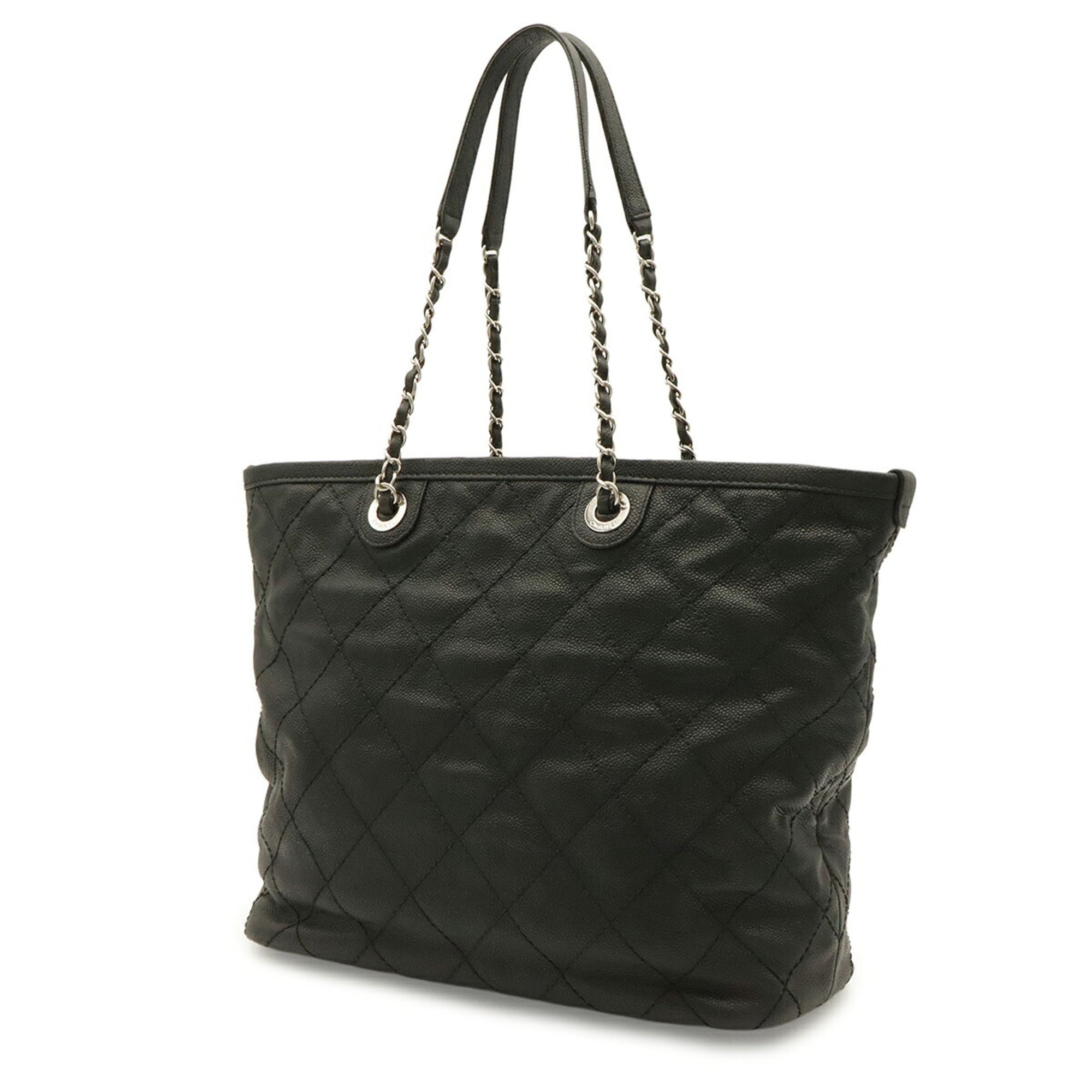 Chanel Black Grained Calfskin Shoulder Bag (Pre-Owned)