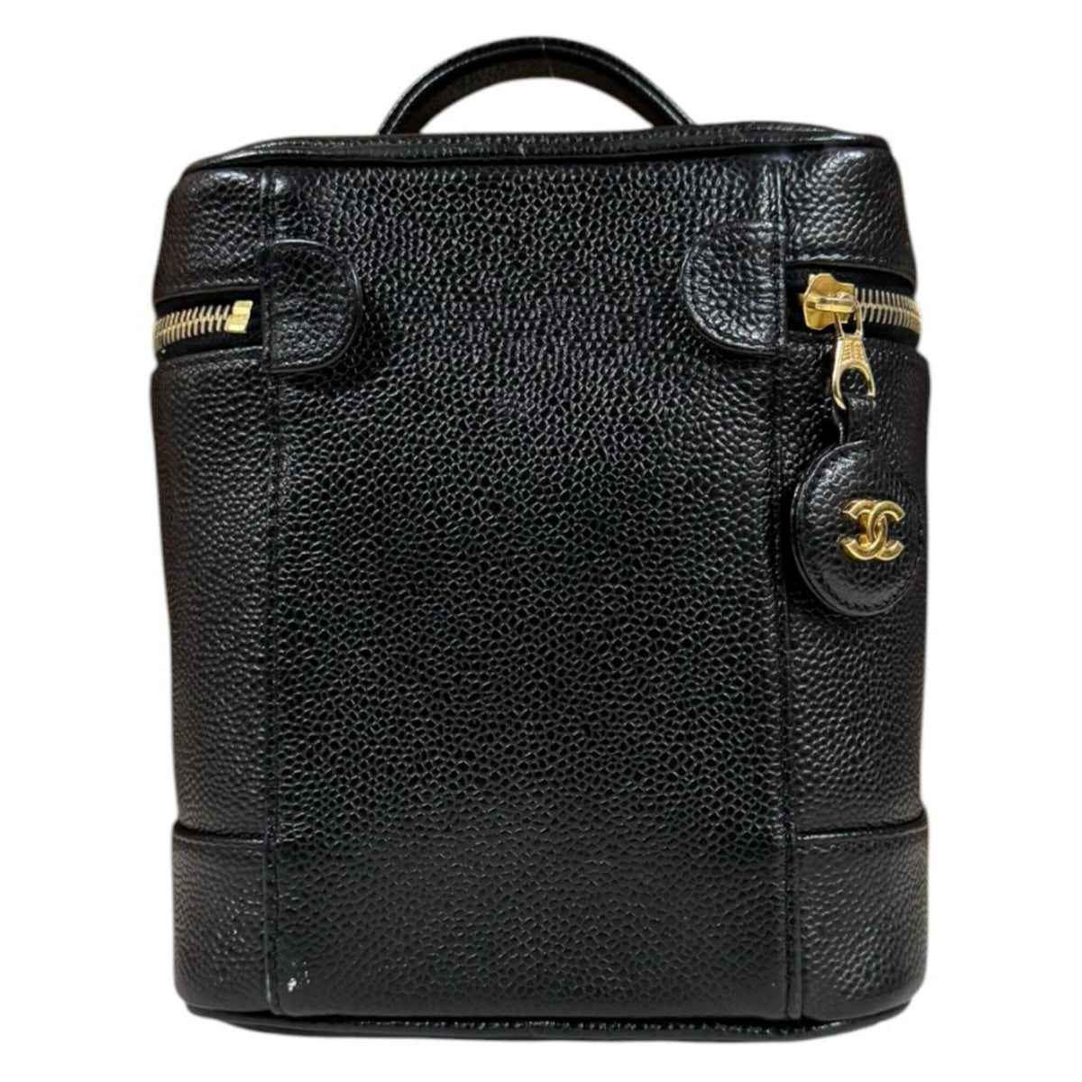 Chanel Black Grained Calfskin Handbag Vanity Bag (Pre-Owned)