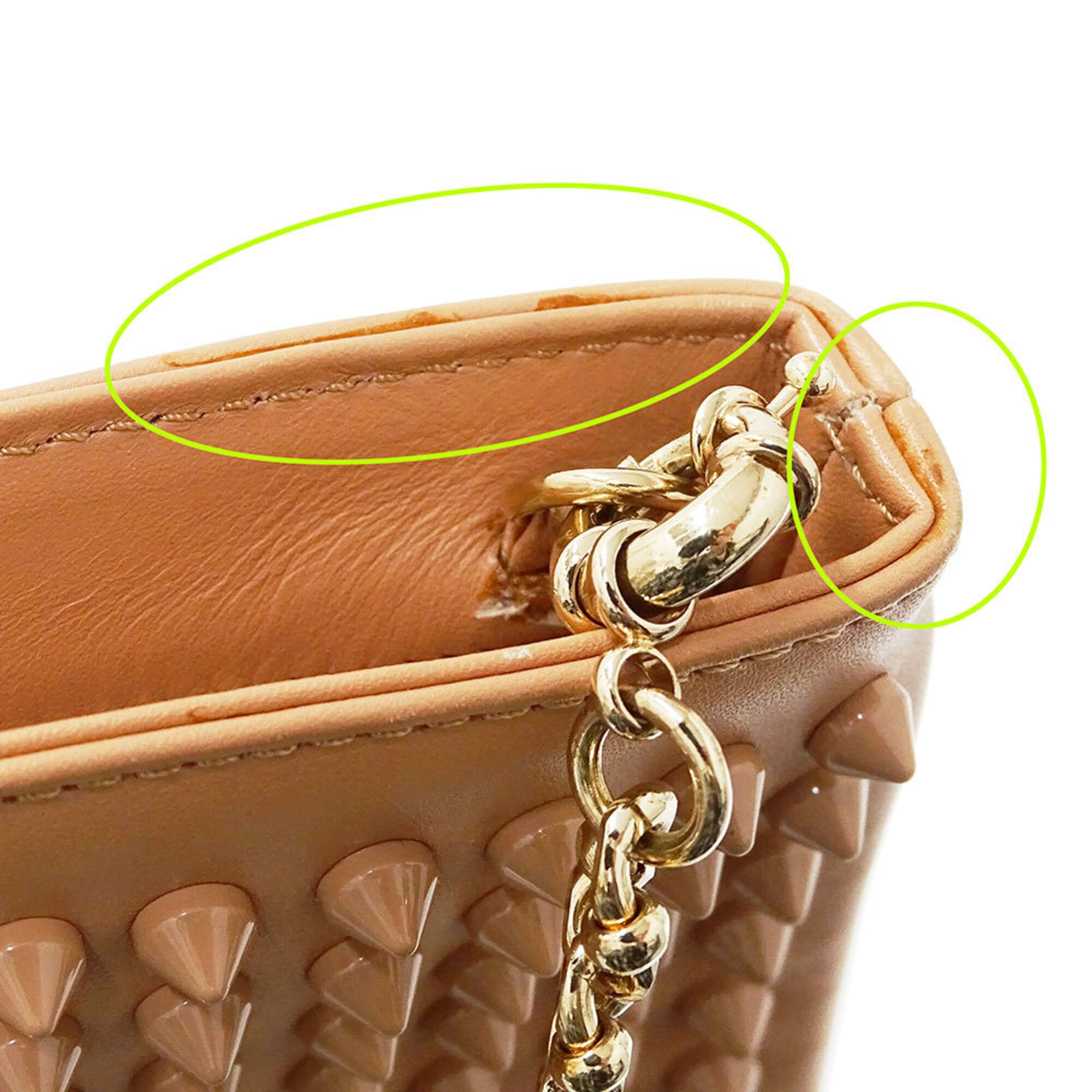 Christian Louboutin Salmon Pink Leather Handbag Shoulder Bag (Pre-Owned)