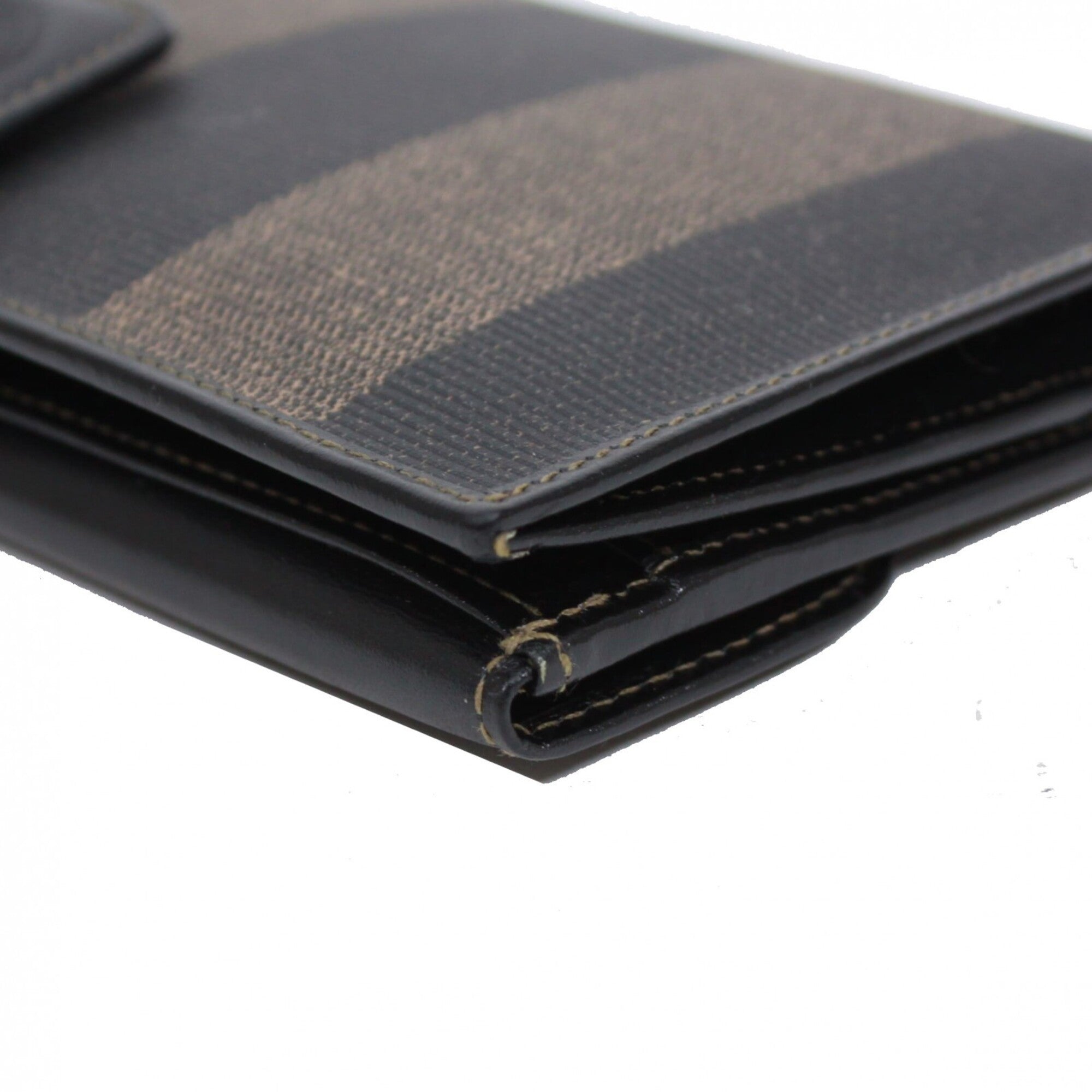 Fendi Black Khaki Pvc Leather Long Wallet (Bi-Fold) (Pre-Owned)