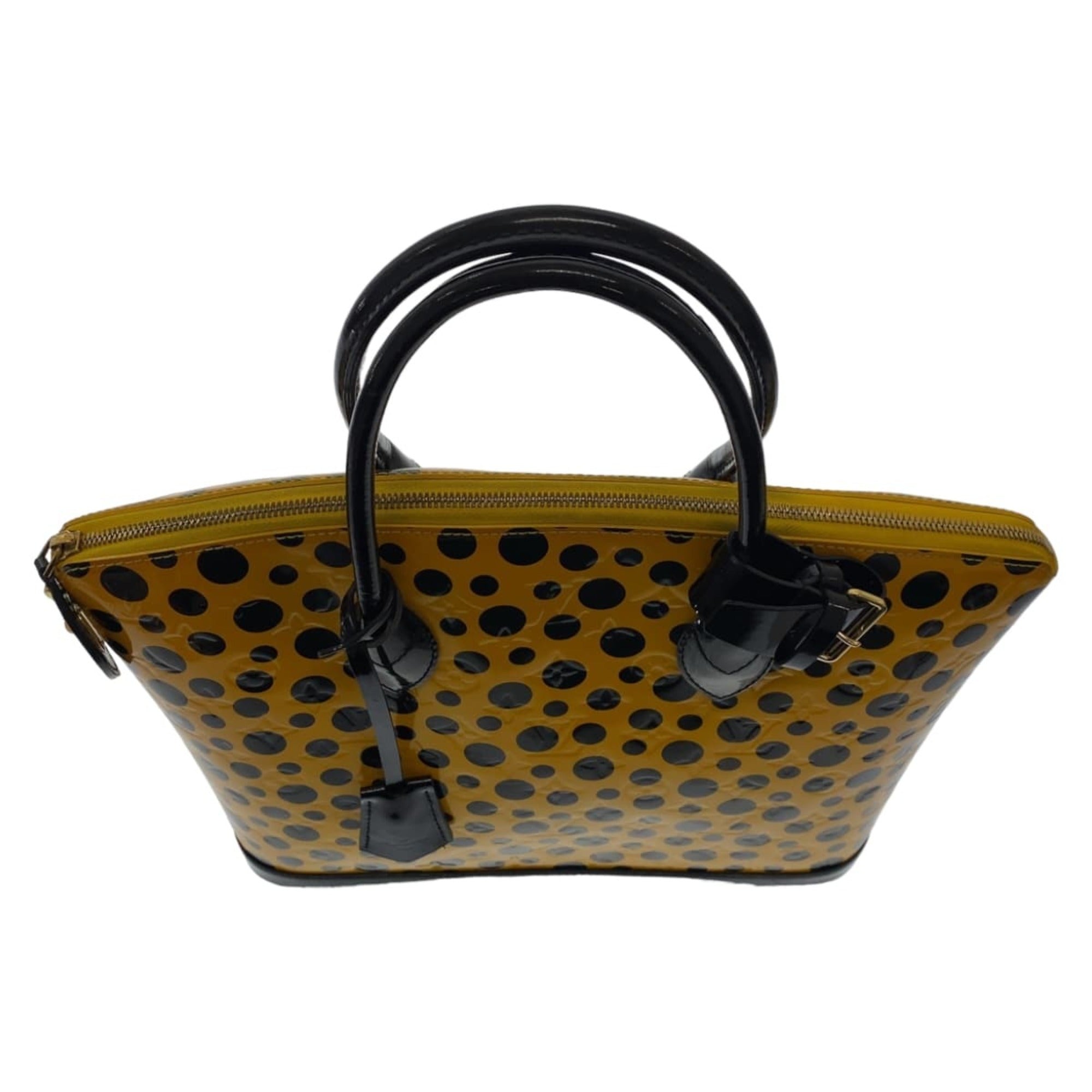 Louis Vuitton Black Yellow Patent Leather Handbag Tote Bag (Pre-Owned)